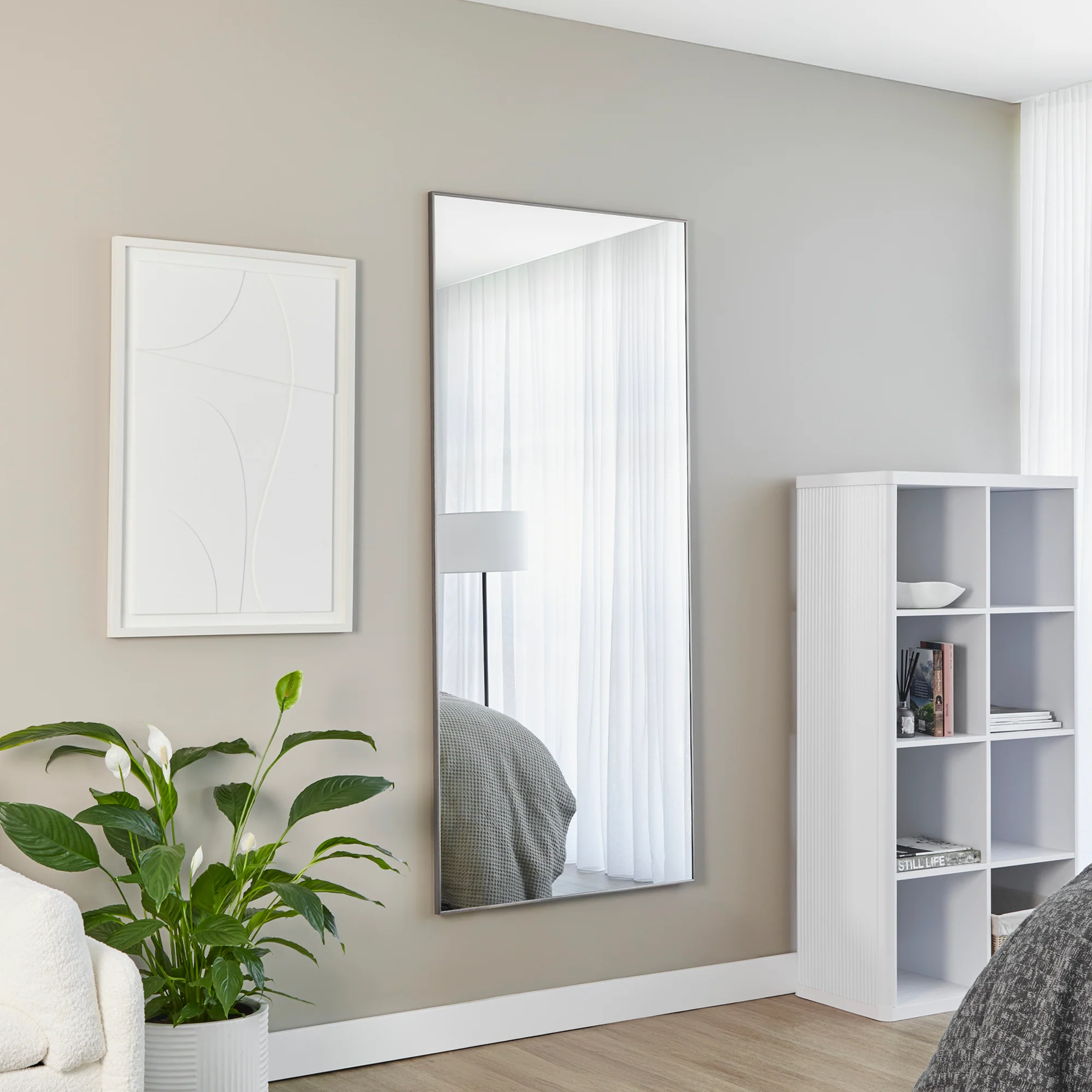 Elle XL 180cm Rectangle Mirror Gunmetal Grey - Image 7