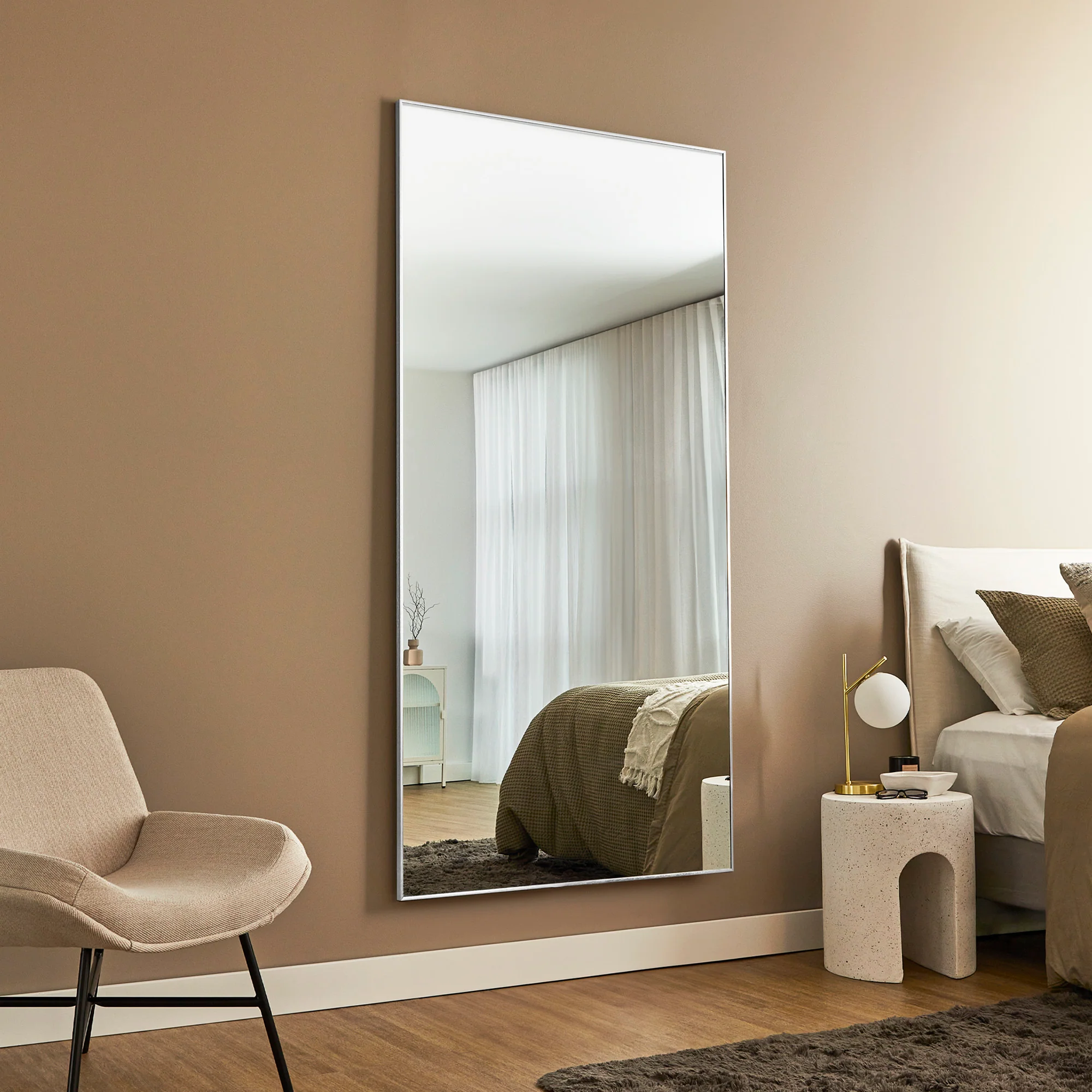 Elle XXL 200cm Rectangle Mirror White - Image 4