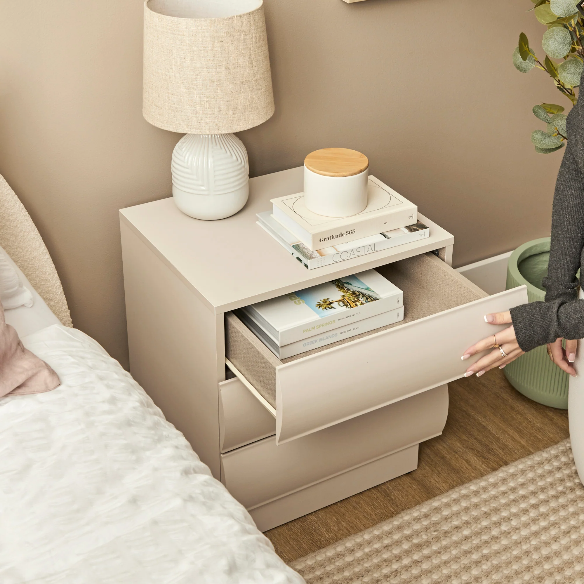 Elsene Bedside Table Grey (Set of 2) - Image 8