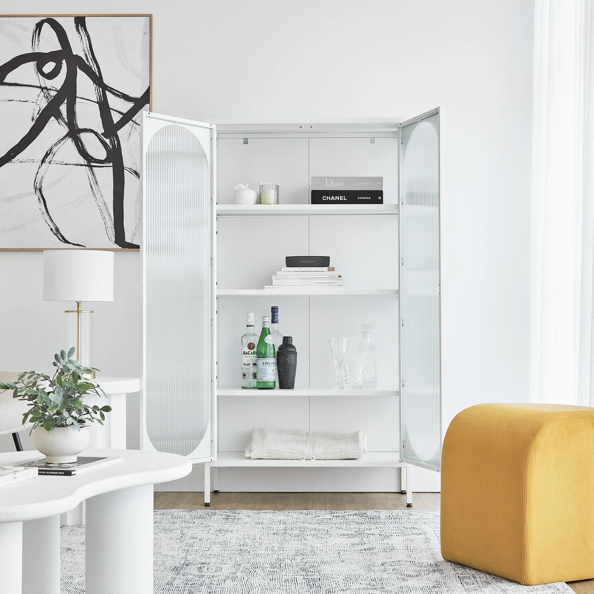 Eve Modern Large Metal Cabinet White - Image 9