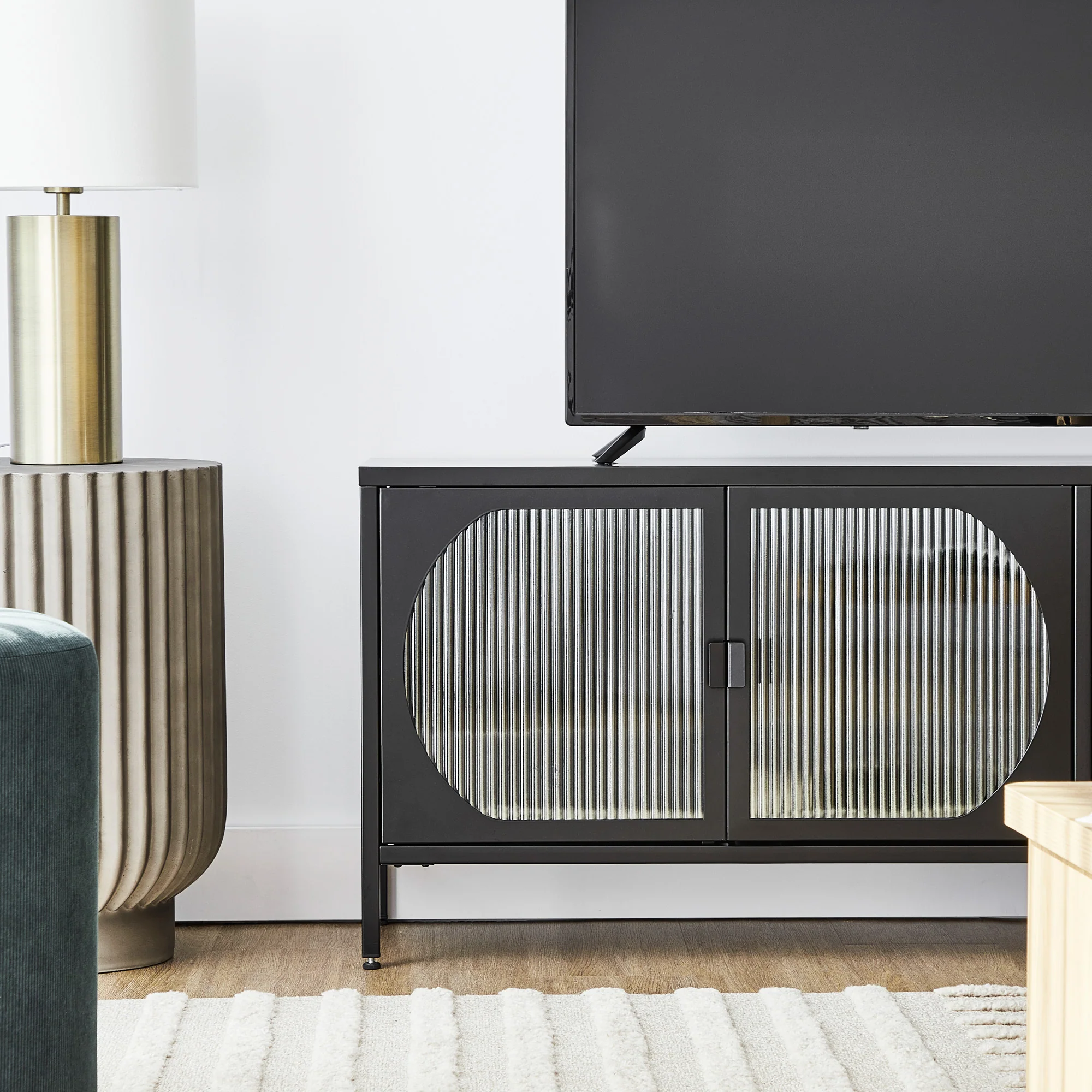Eve Modern Metal Entertainment Unit Black (160cm) - Image 4