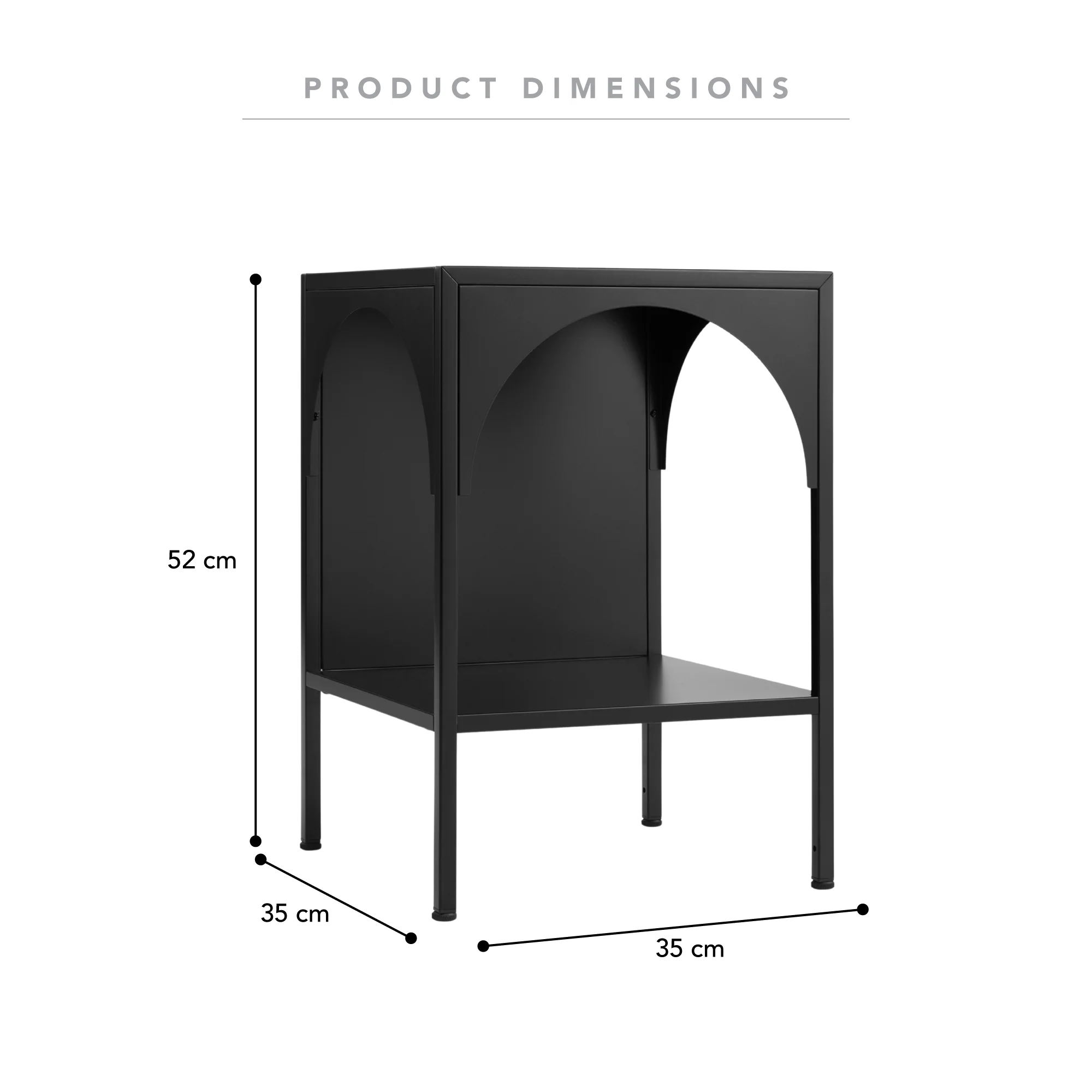 Eve Metal Open Front Side Table Black - Image 3