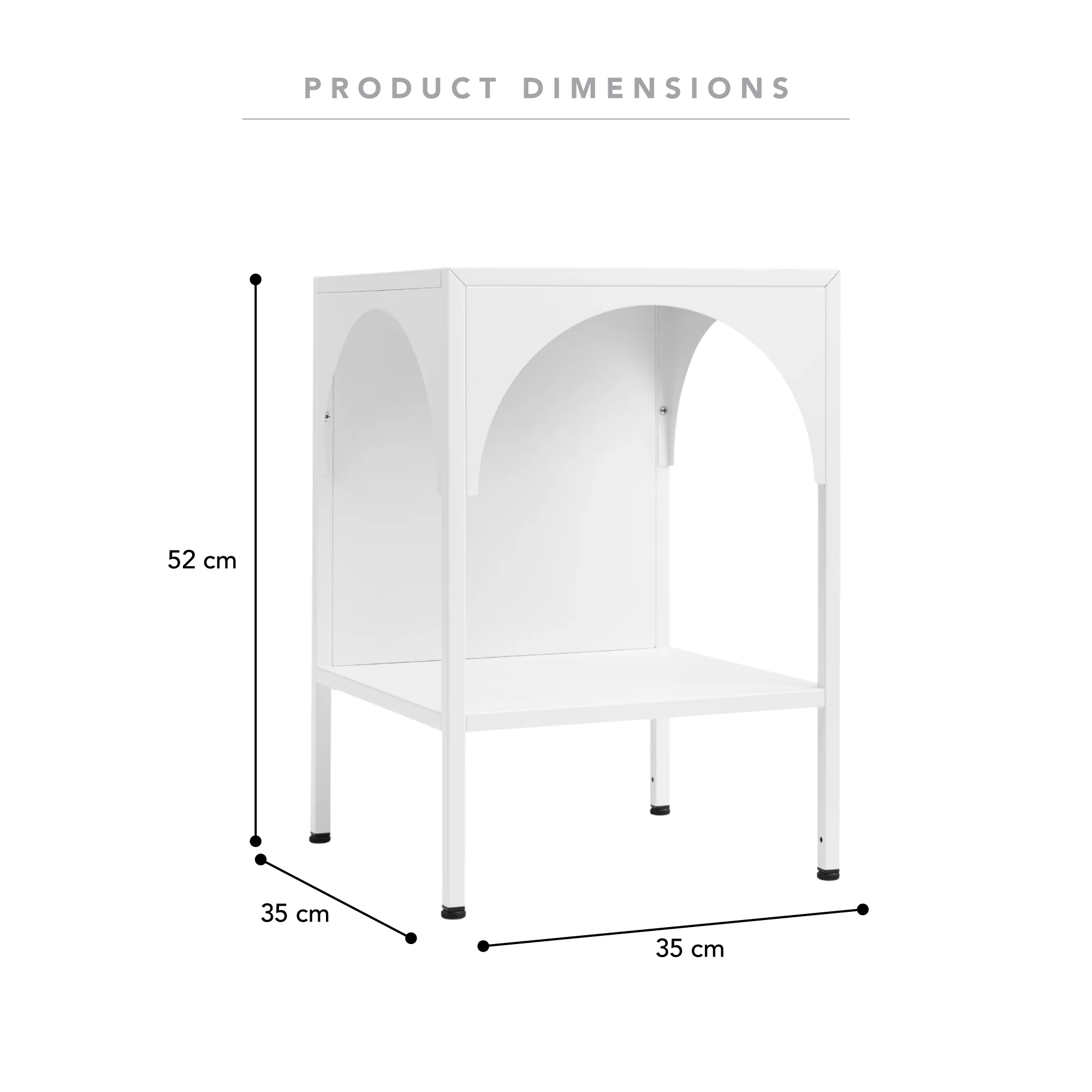 Eve Metal Open Front Side Table White - Image 3