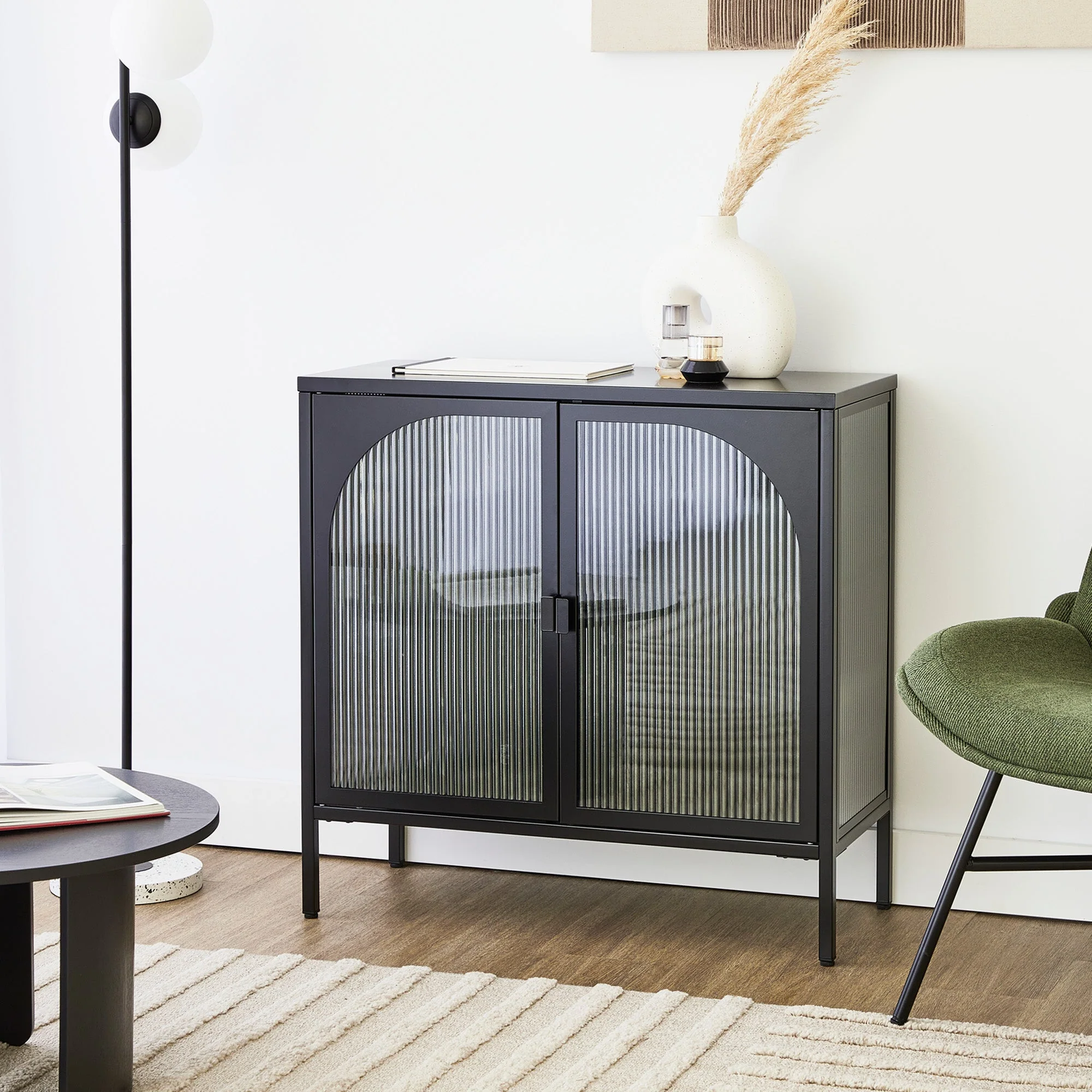 Eve Modern Metal Cabinet Black