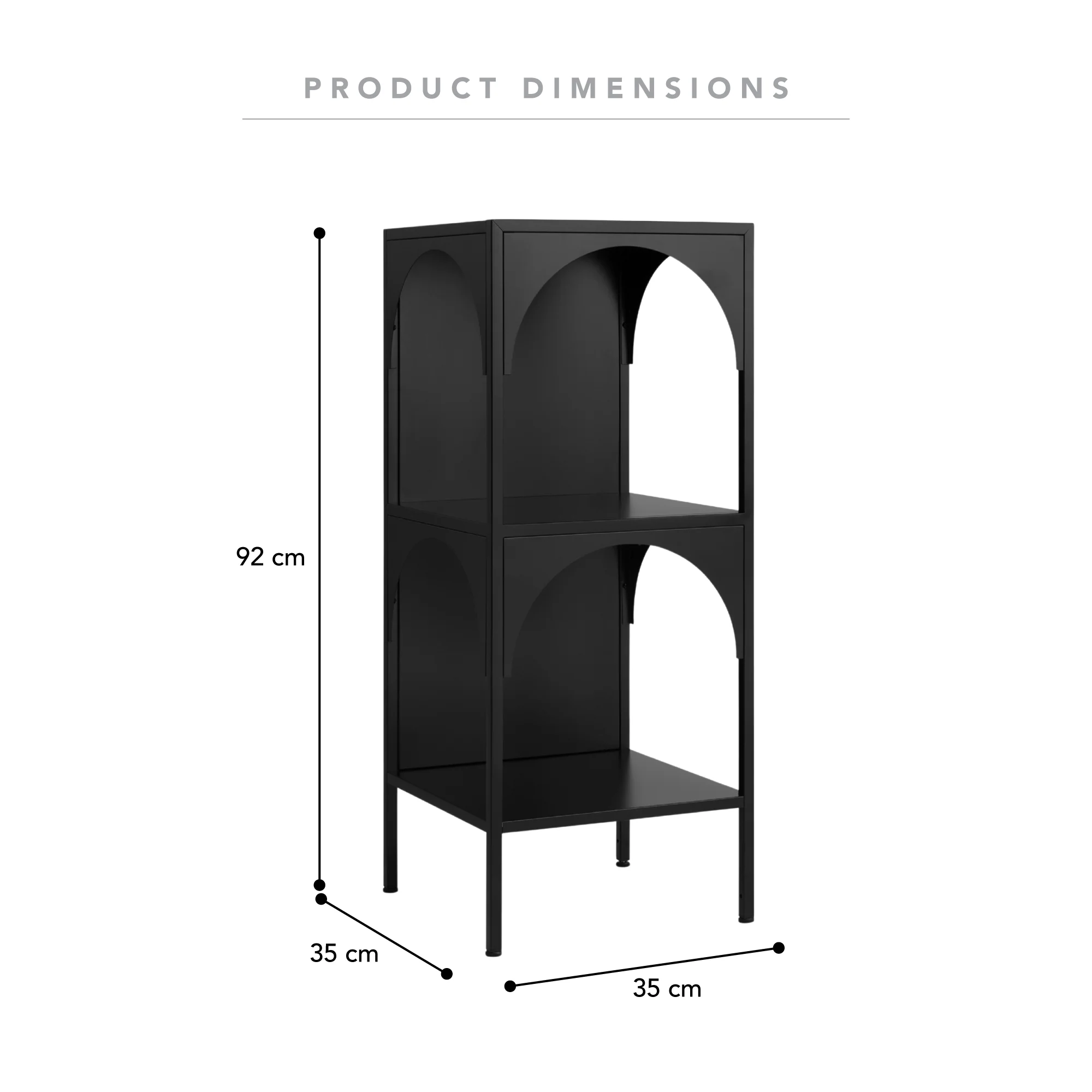 Eve Metal Open Front Shelving Unit Black - Image 3