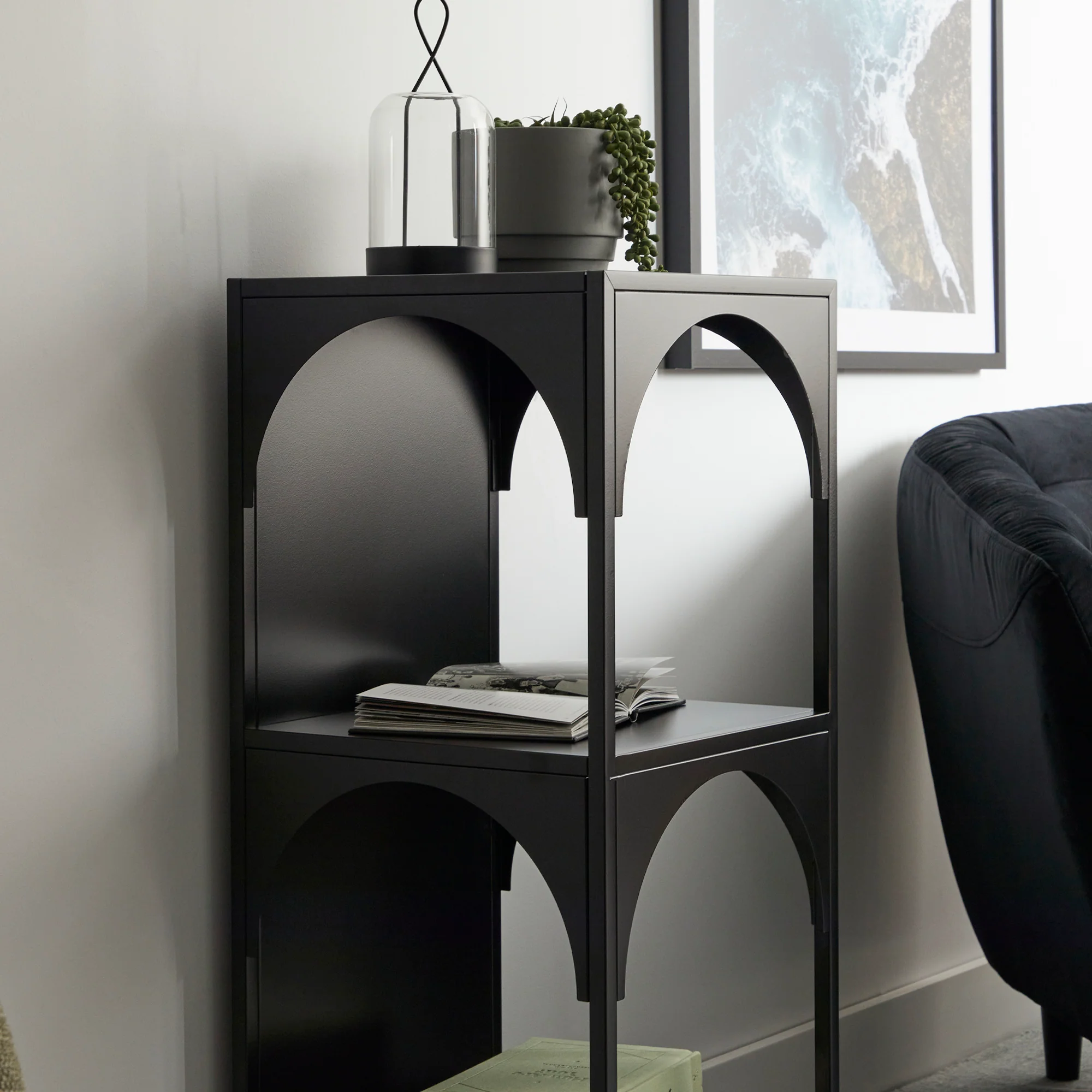 Eve Metal Open Front Shelving Unit Black - Image 4