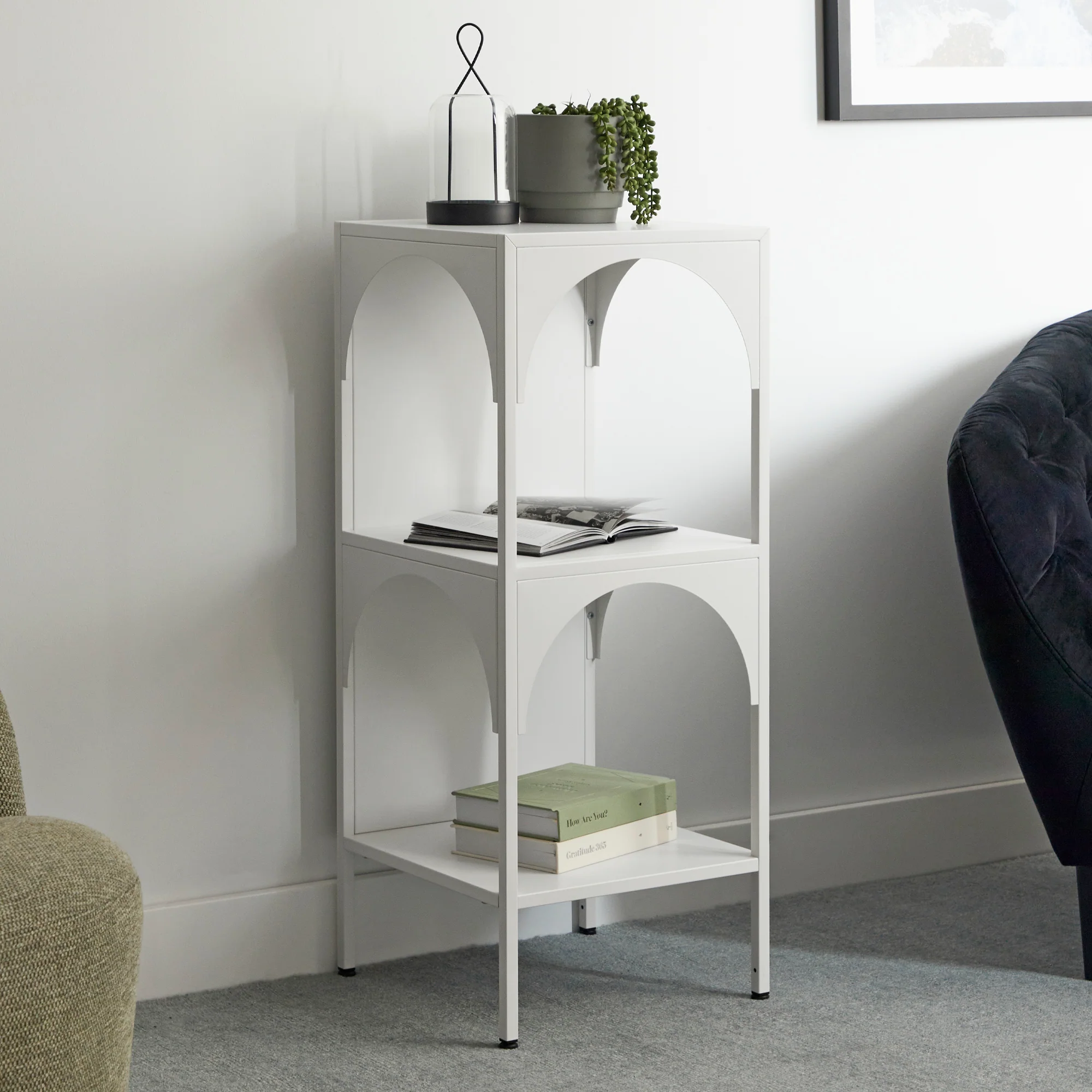 Eve Metal Open Front Shelving Unit White