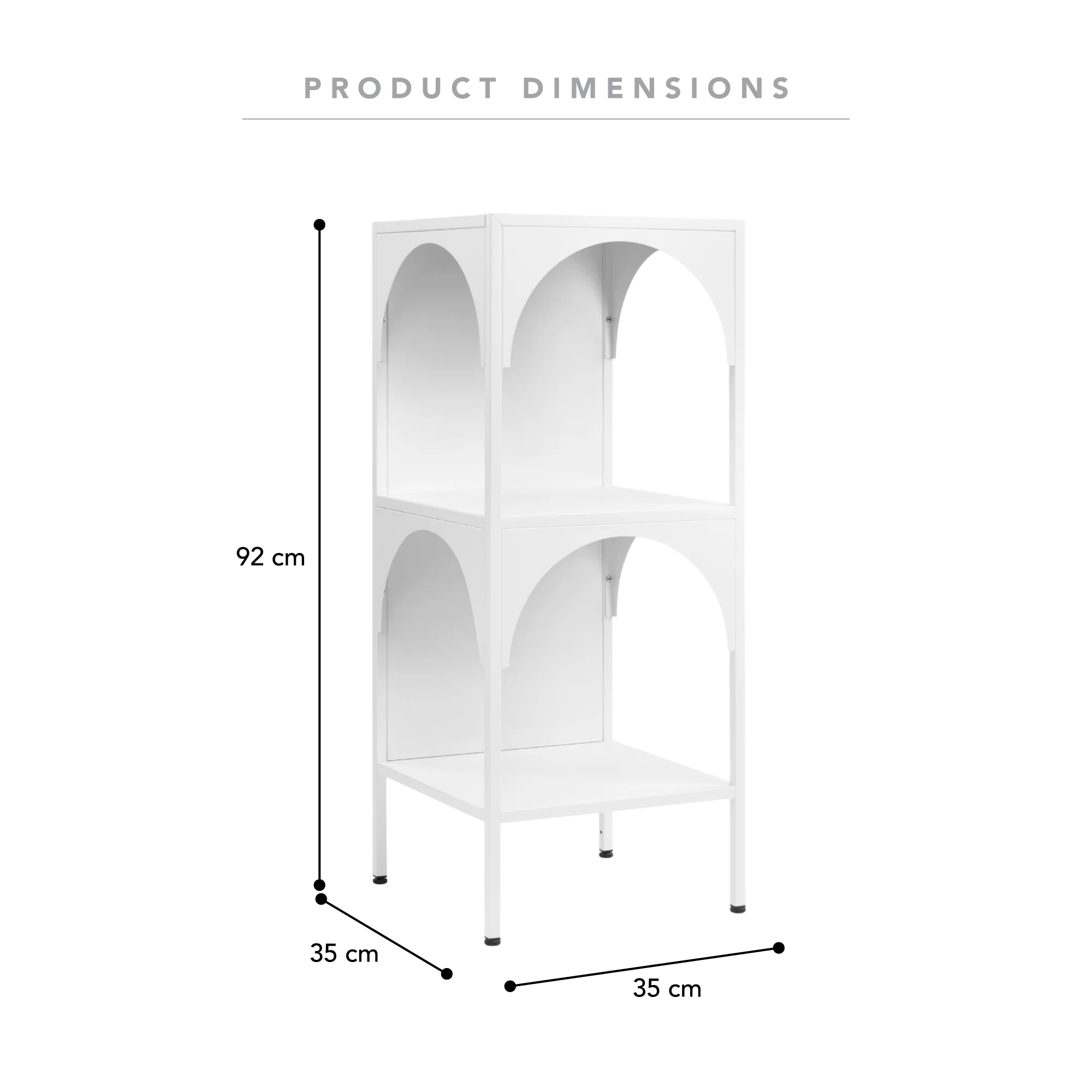 Eve Metal Open Front Shelving Unit White - Image 3