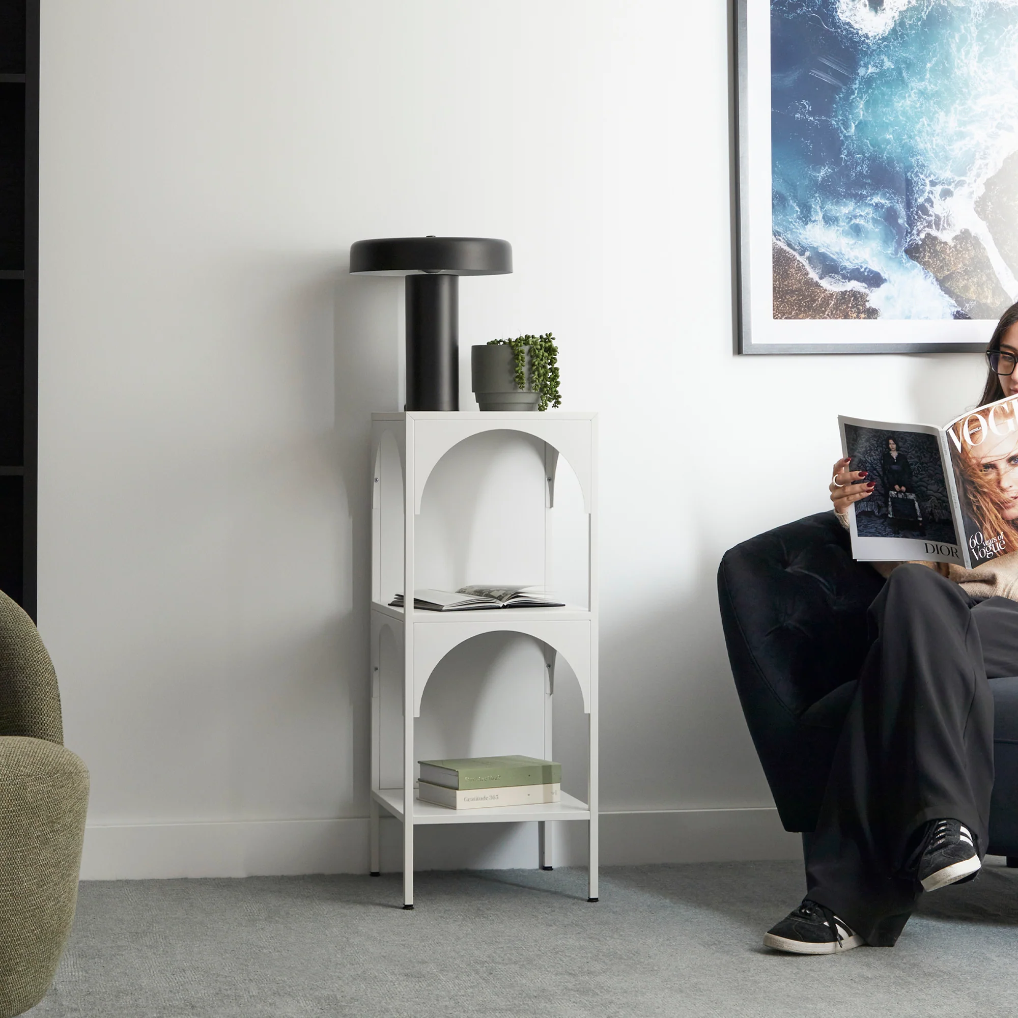 Eve Metal Open Front Shelving Unit White - Image 7