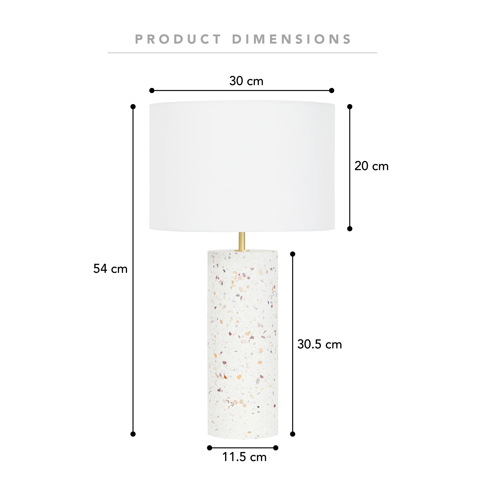 Ezra Terrazzo Table Lamp White - Image 3