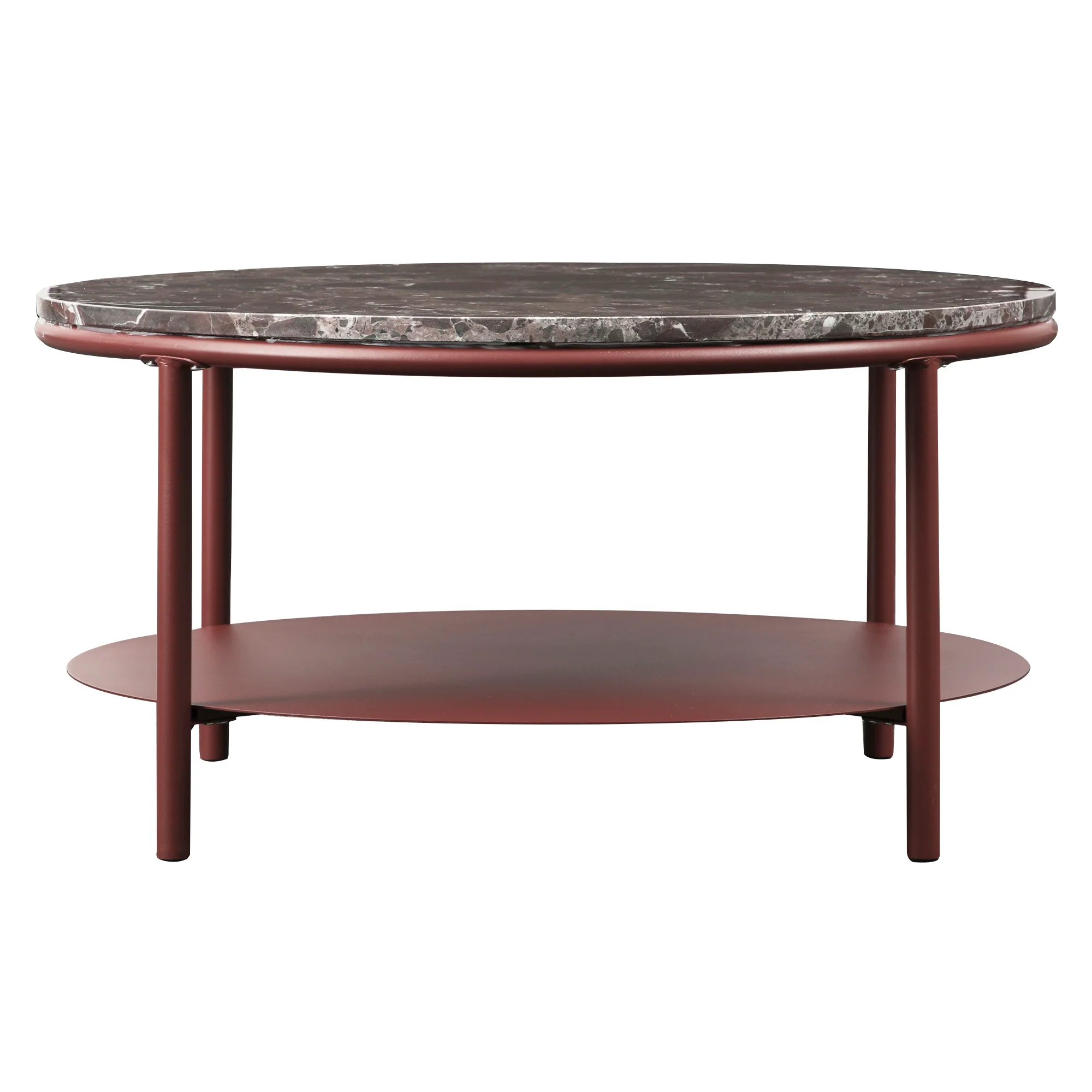 Fernando Marble and Metal Coffee Table Red - Image 4