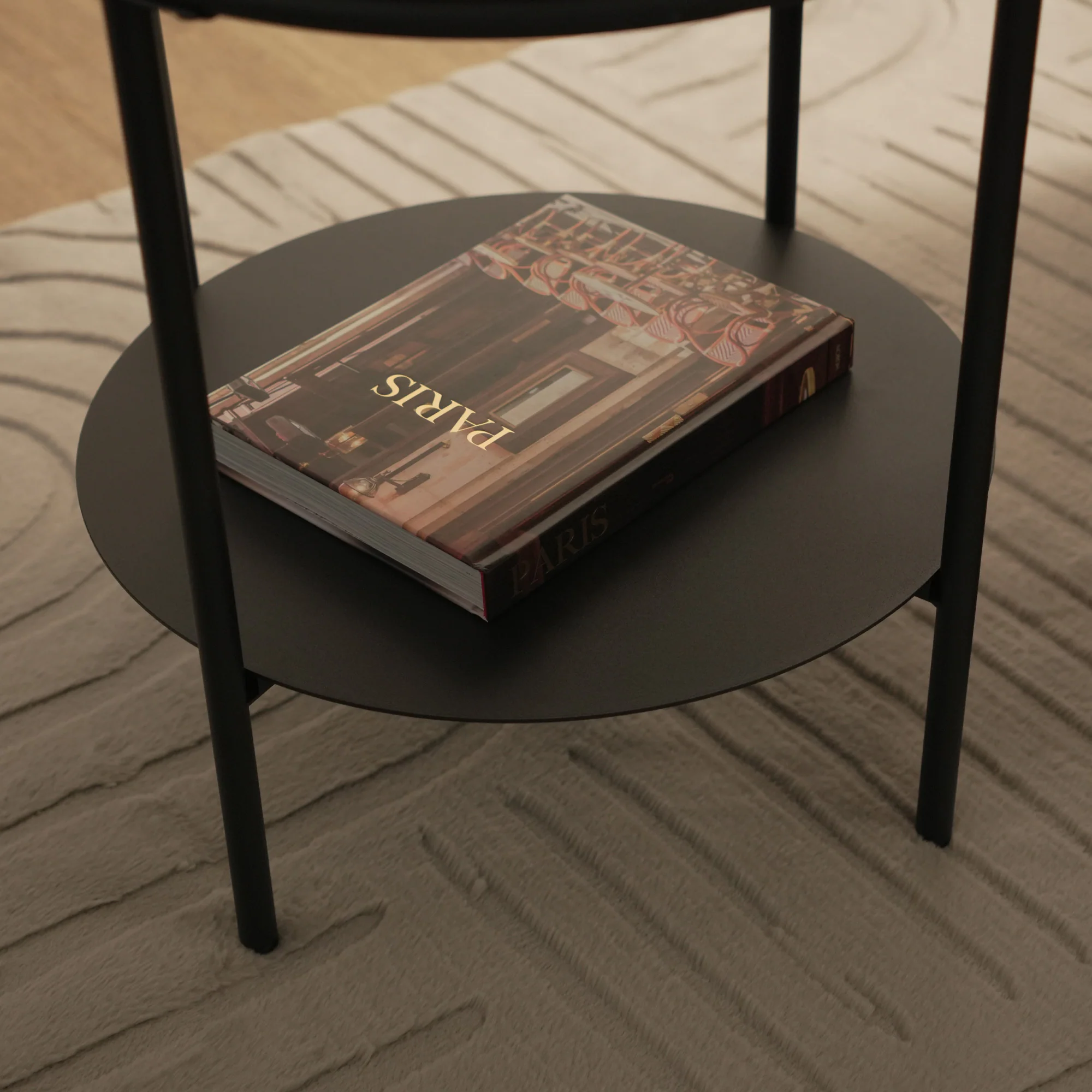 Fernando Marble and Metal Side Table Black - Image 8