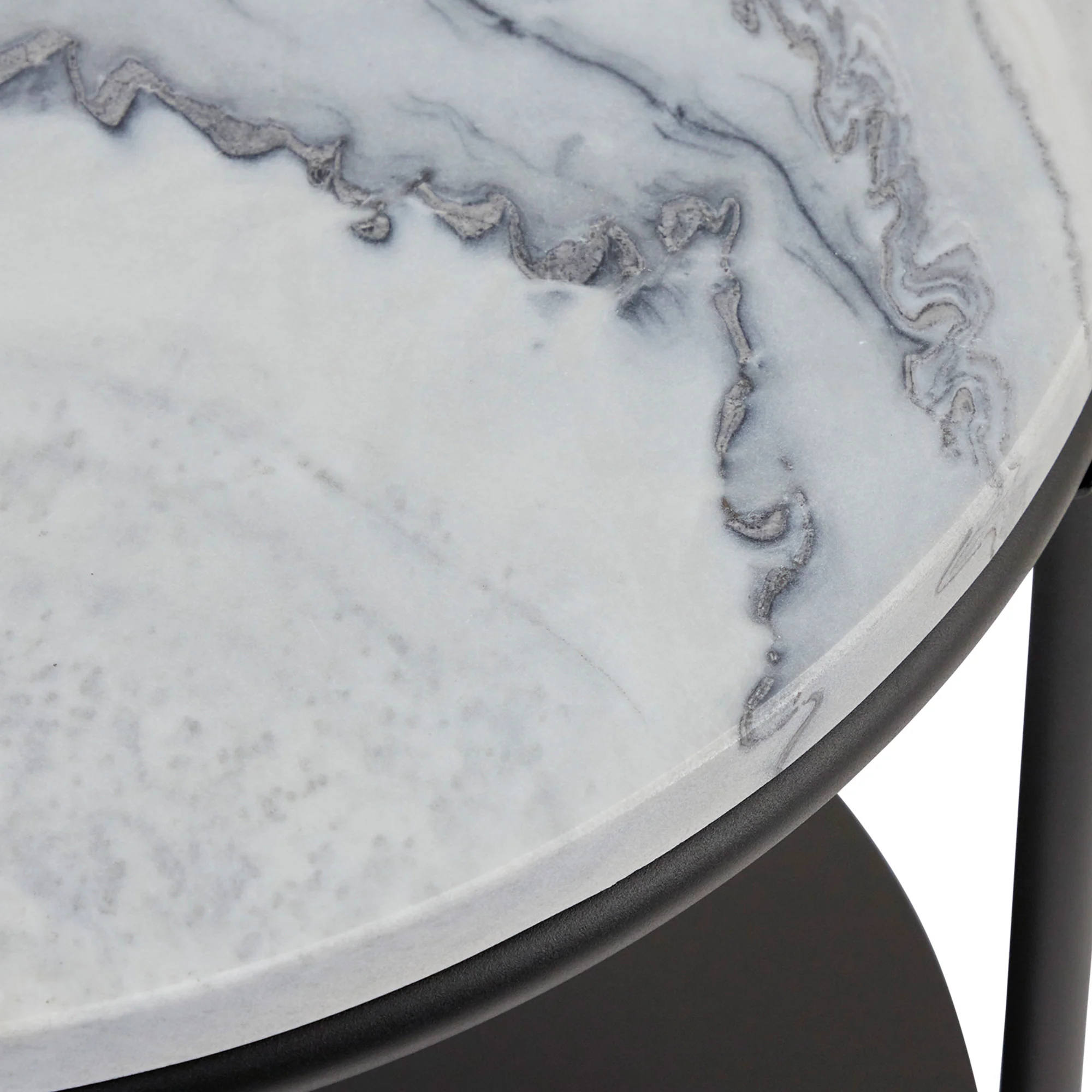 Fernando Marble and Metal Side Table Black - Image 9