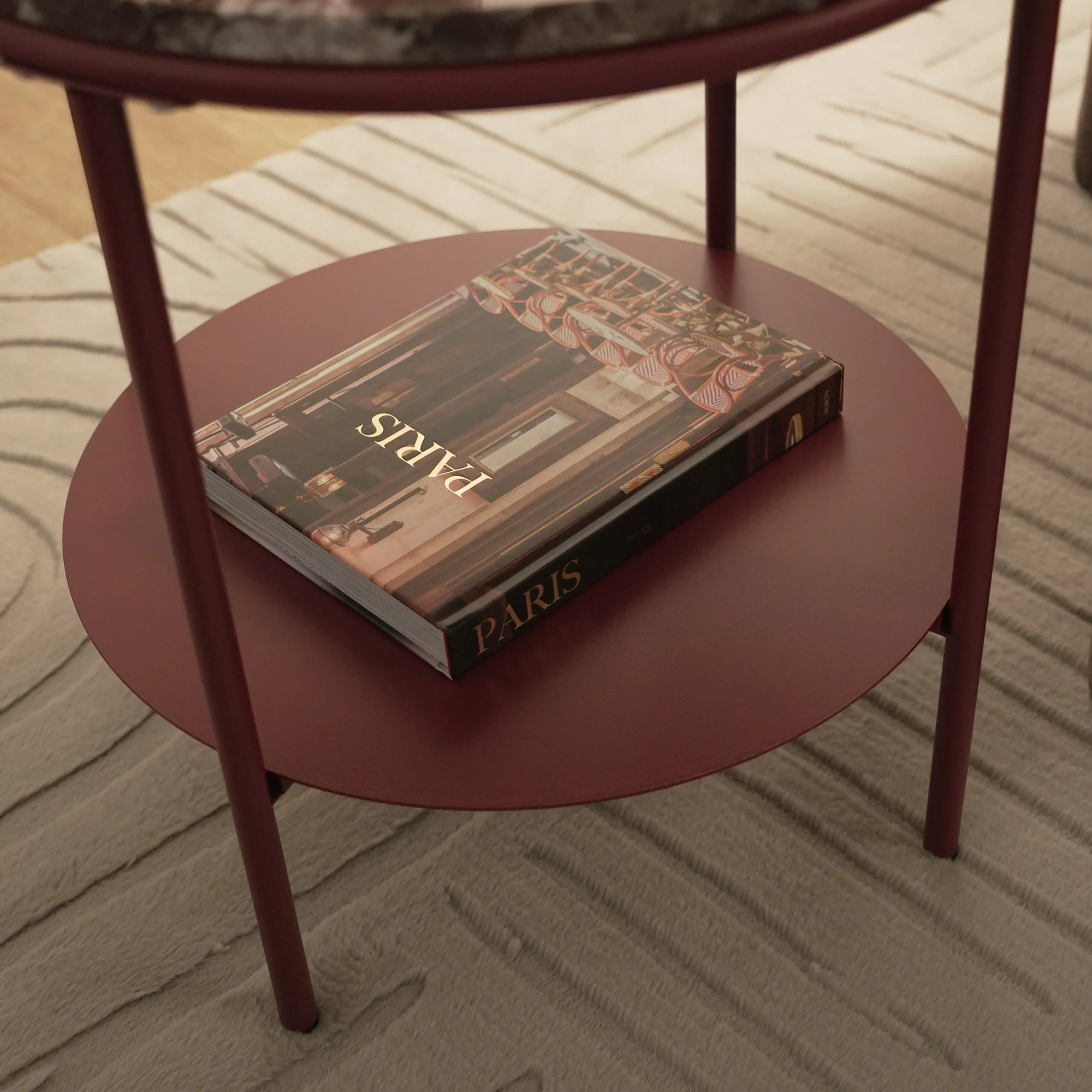 Fernando Marble and Metal Side Table Red - Image 8