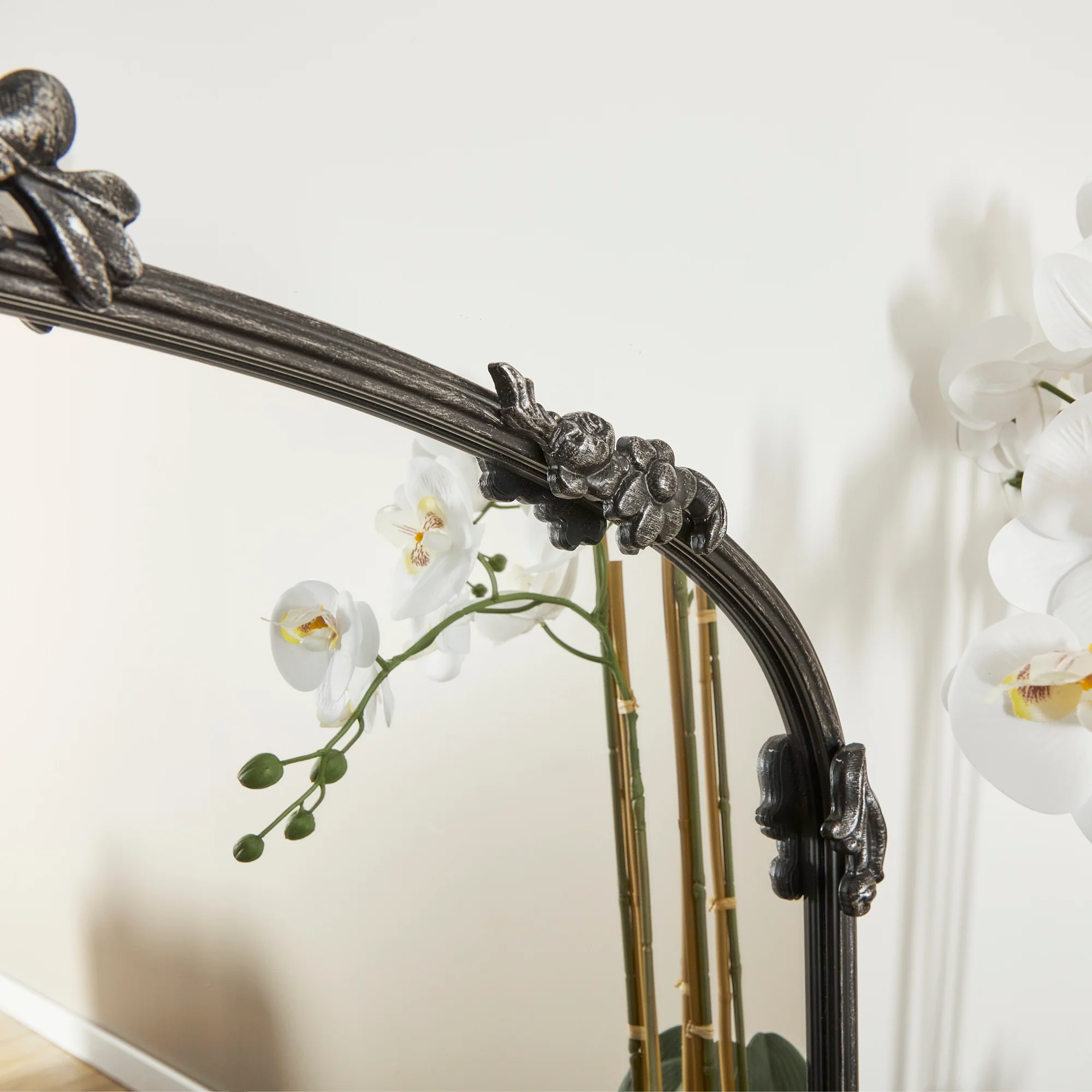 Florence 100cm Baroque Mirror Black - Image 5