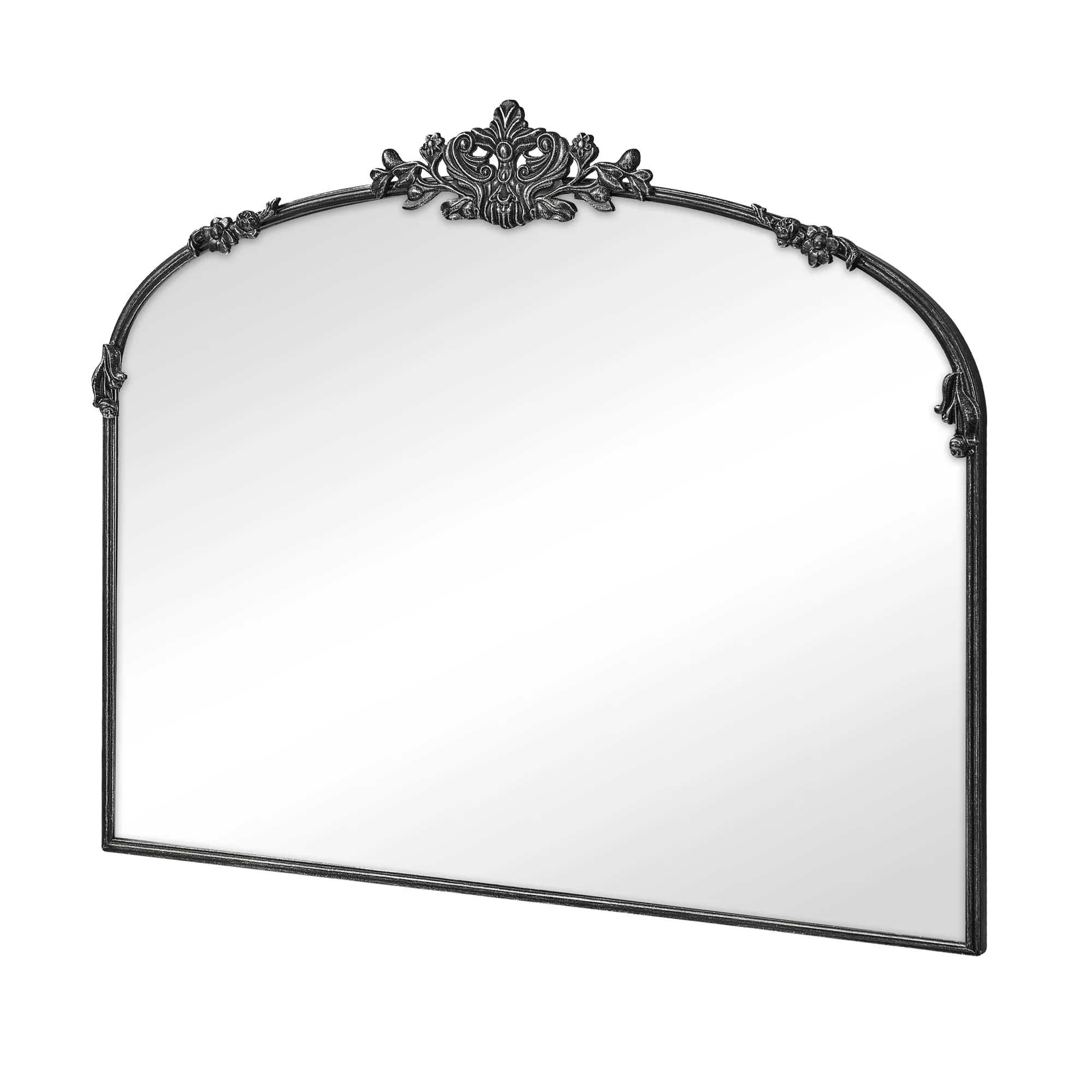 Florence 100cm Baroque Mirror Black - Image 7