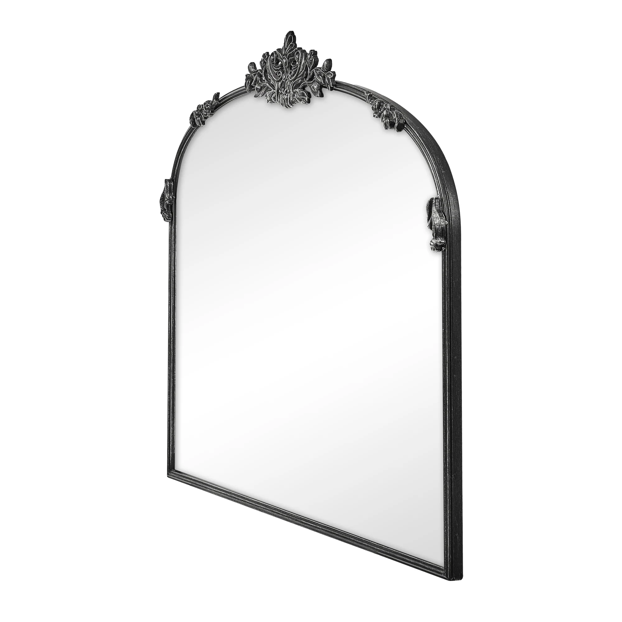 Florence 100cm Baroque Mirror Black - Image 8