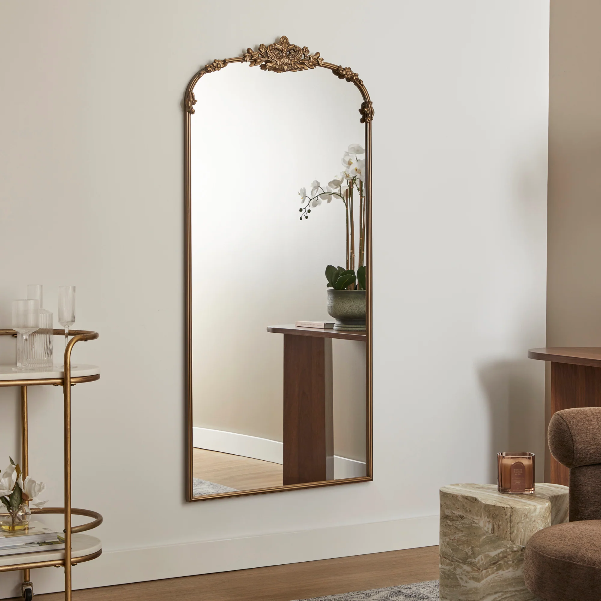Florence 160cm Baroque Mirror Gold - Image 4