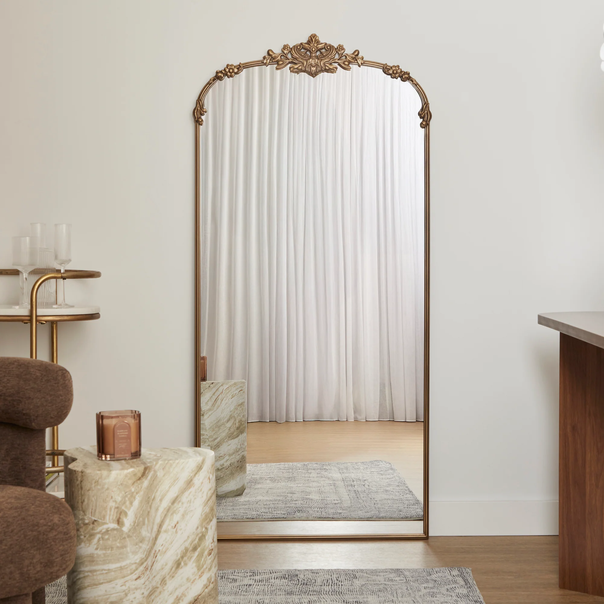 Florence 160cm Baroque Mirror Gold - Image 6
