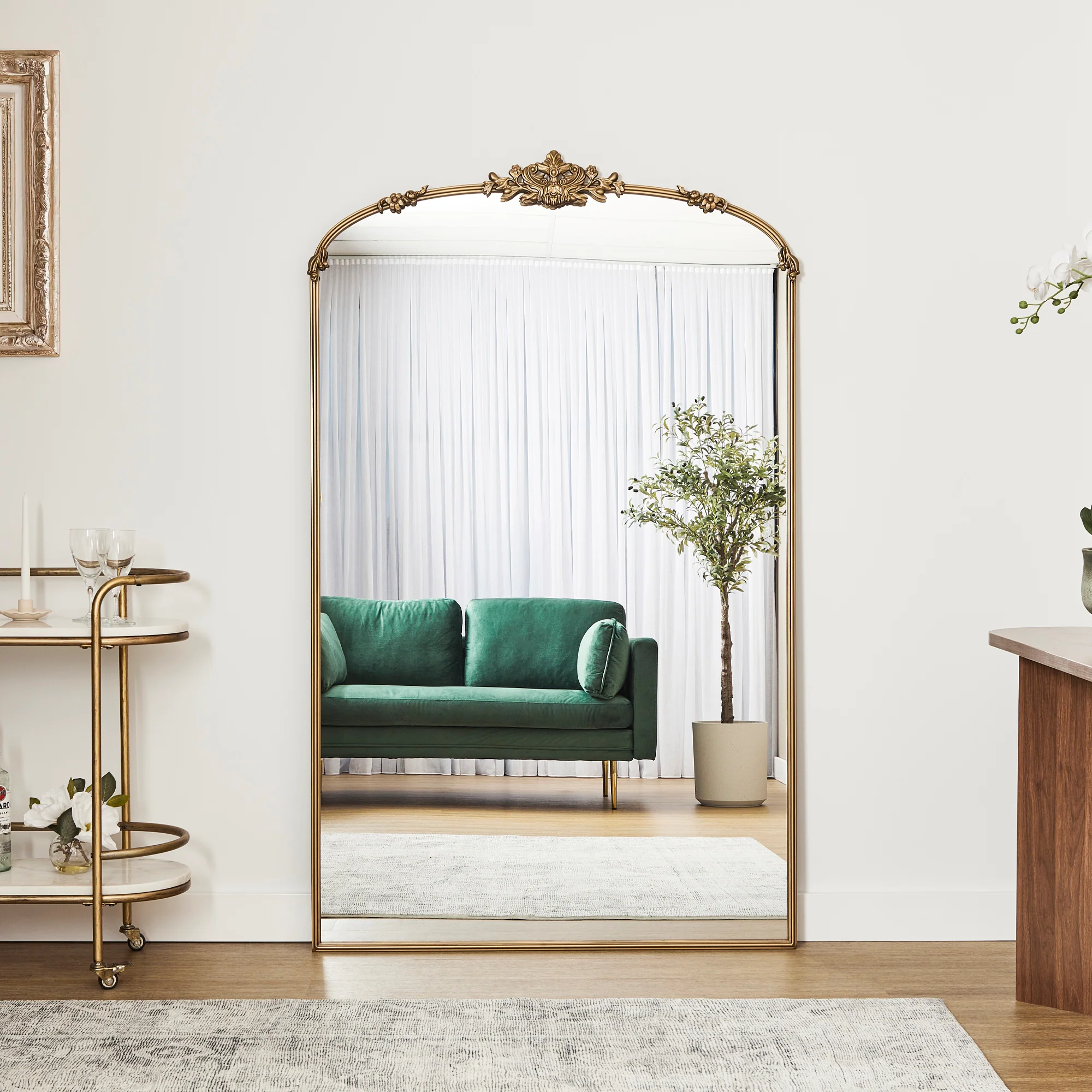 Florence XL 180cm Baroque Mirror Gold - Image 5