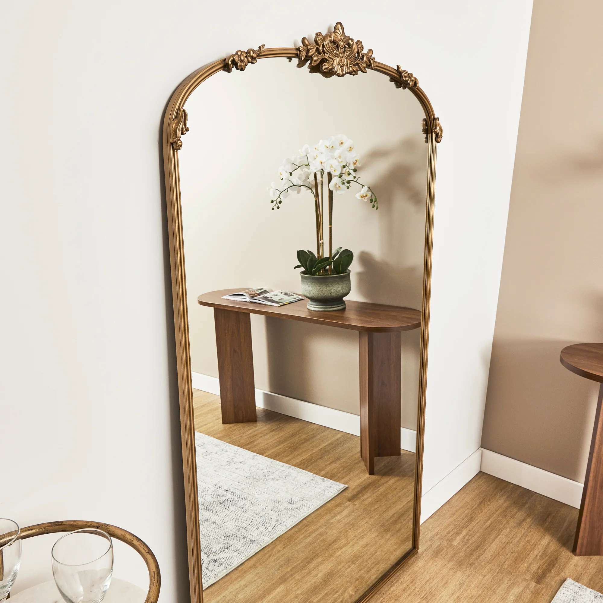 Florence XL 180cm Baroque Mirror Gold - Image 6