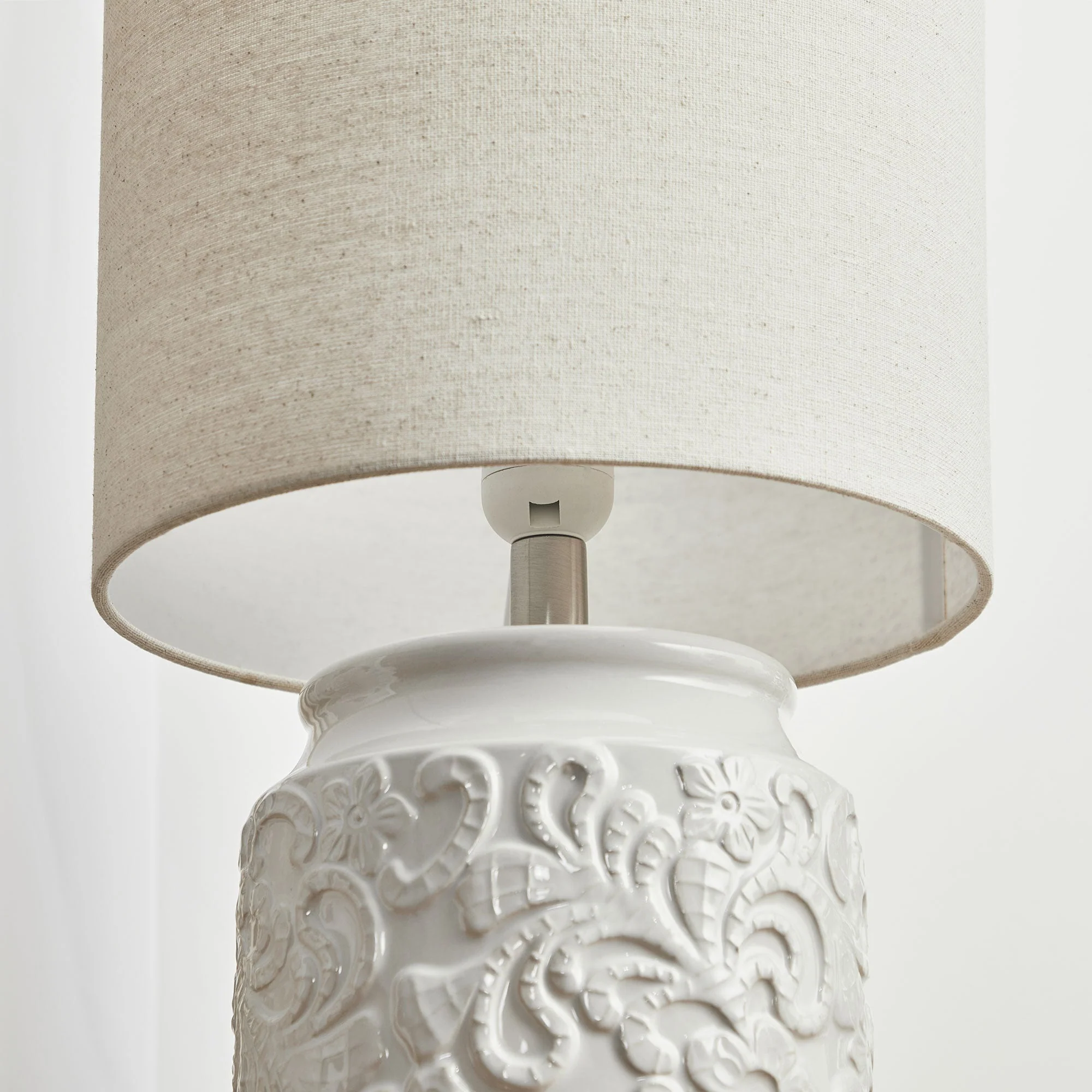 Florence Modern Ceramic Table Lamp White - Image 6