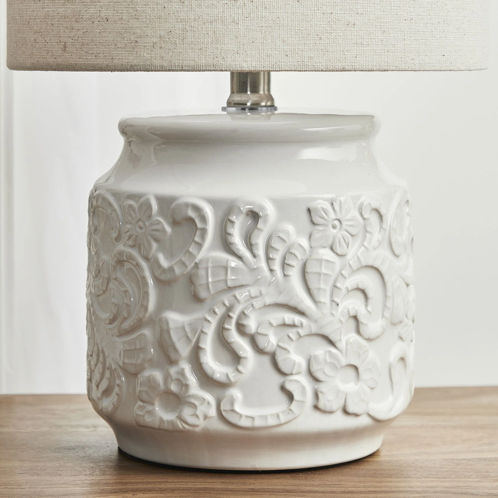 Florence Modern Ceramic Table Lamp White - Image 8
