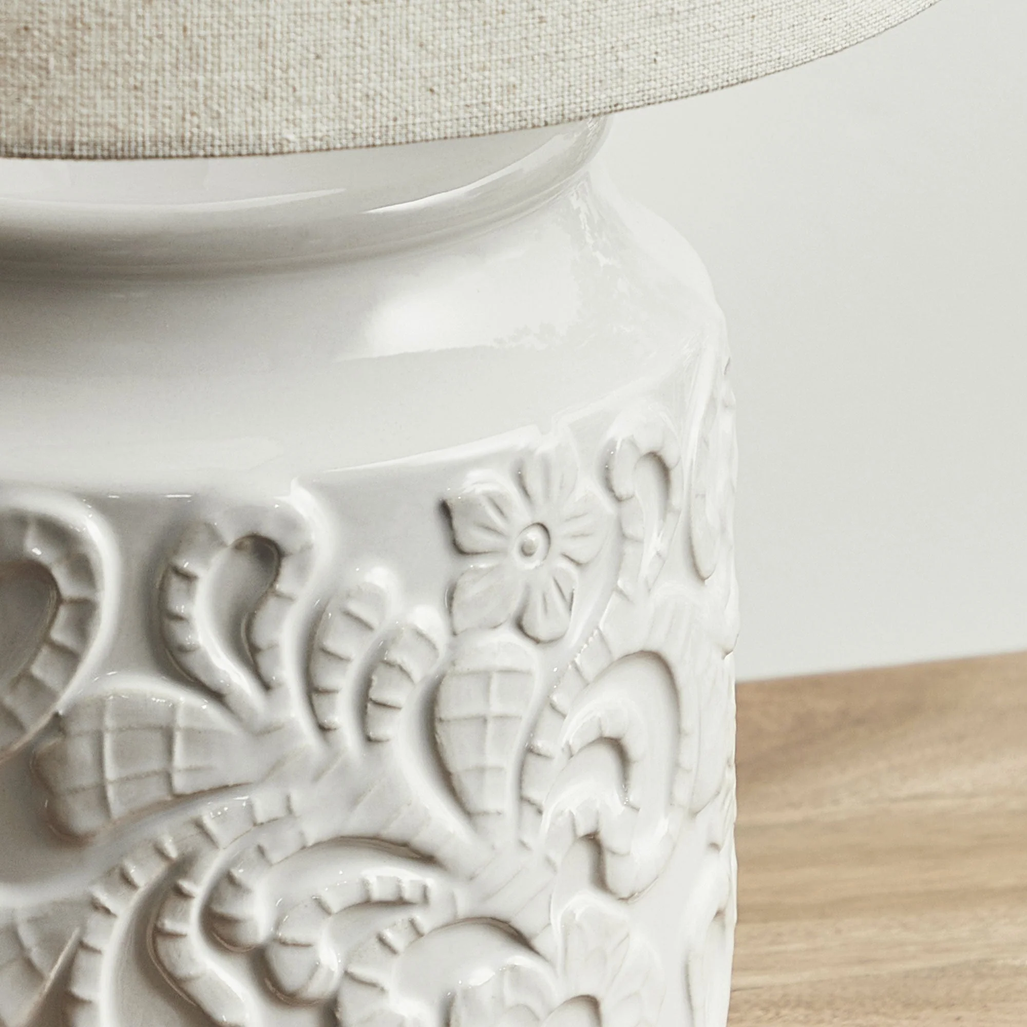 Florence Modern Ceramic Table Lamp White - Image 9
