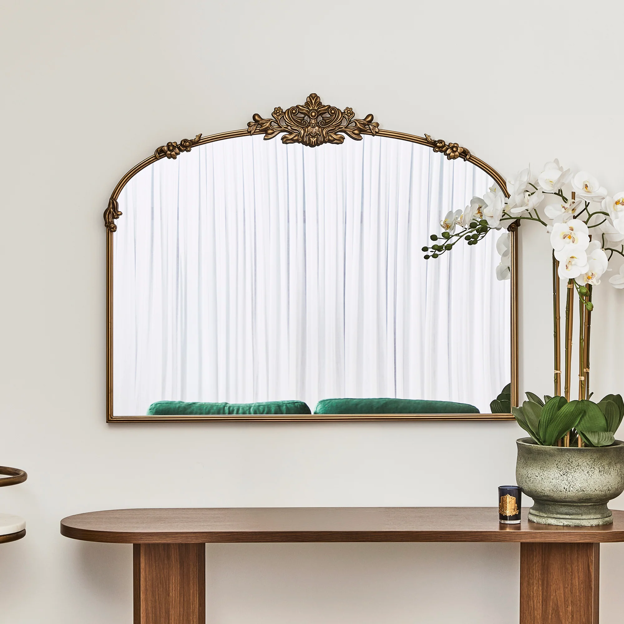 Florence 100cm Baroque Mirror Gold - Image 6