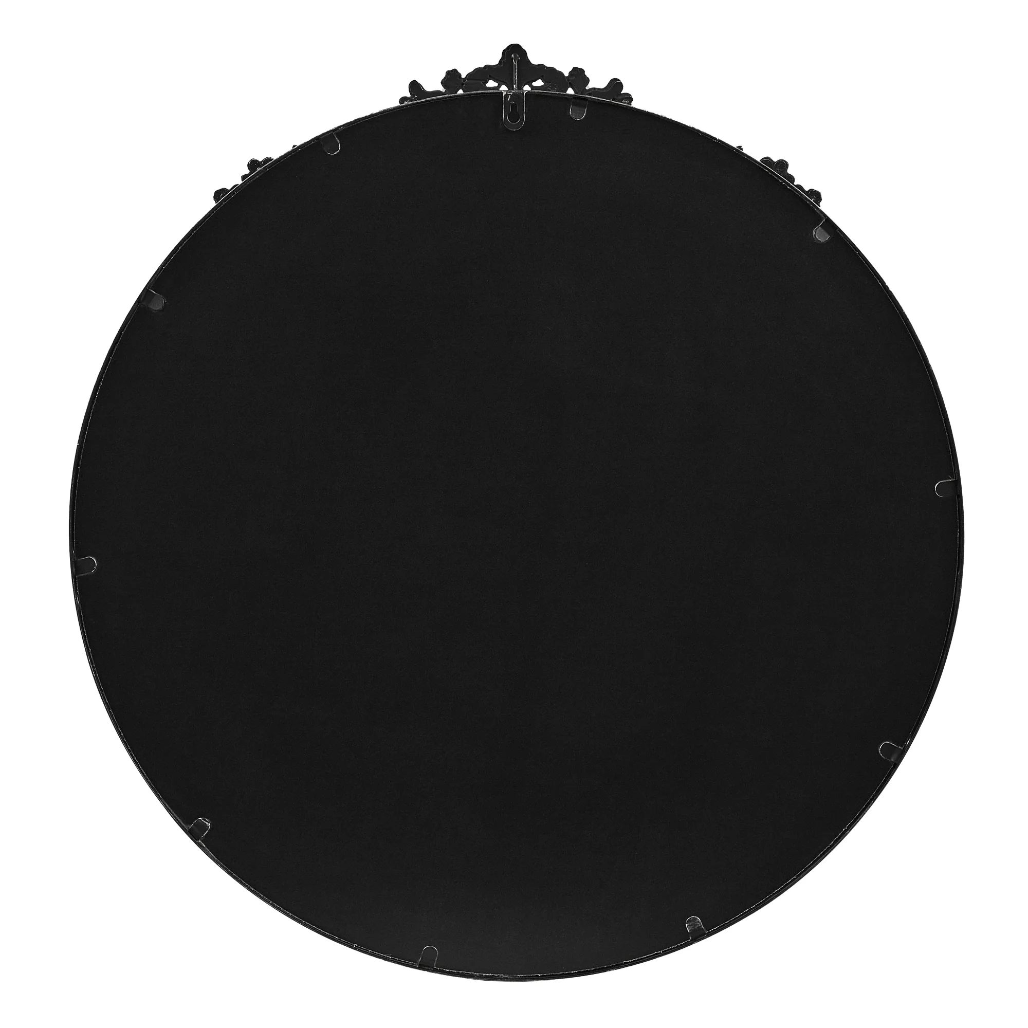 Florence 80cm Baroque Round Mirror Black - Image 12