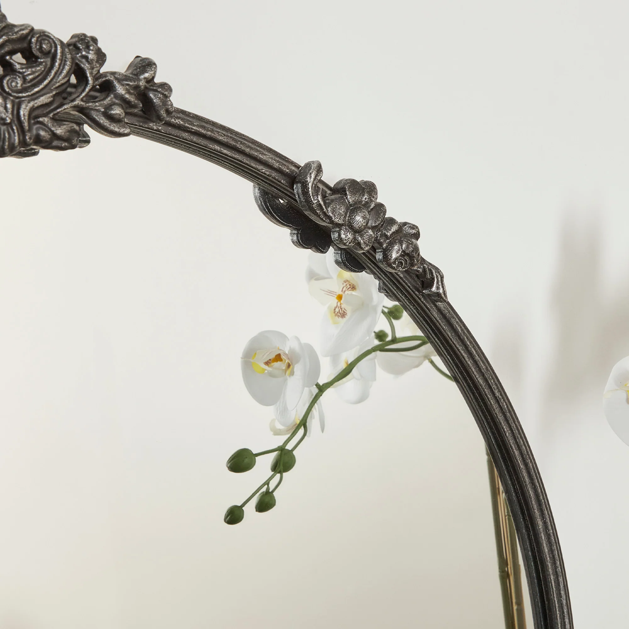 Florence 80cm Baroque Round Mirror Black - Image 5