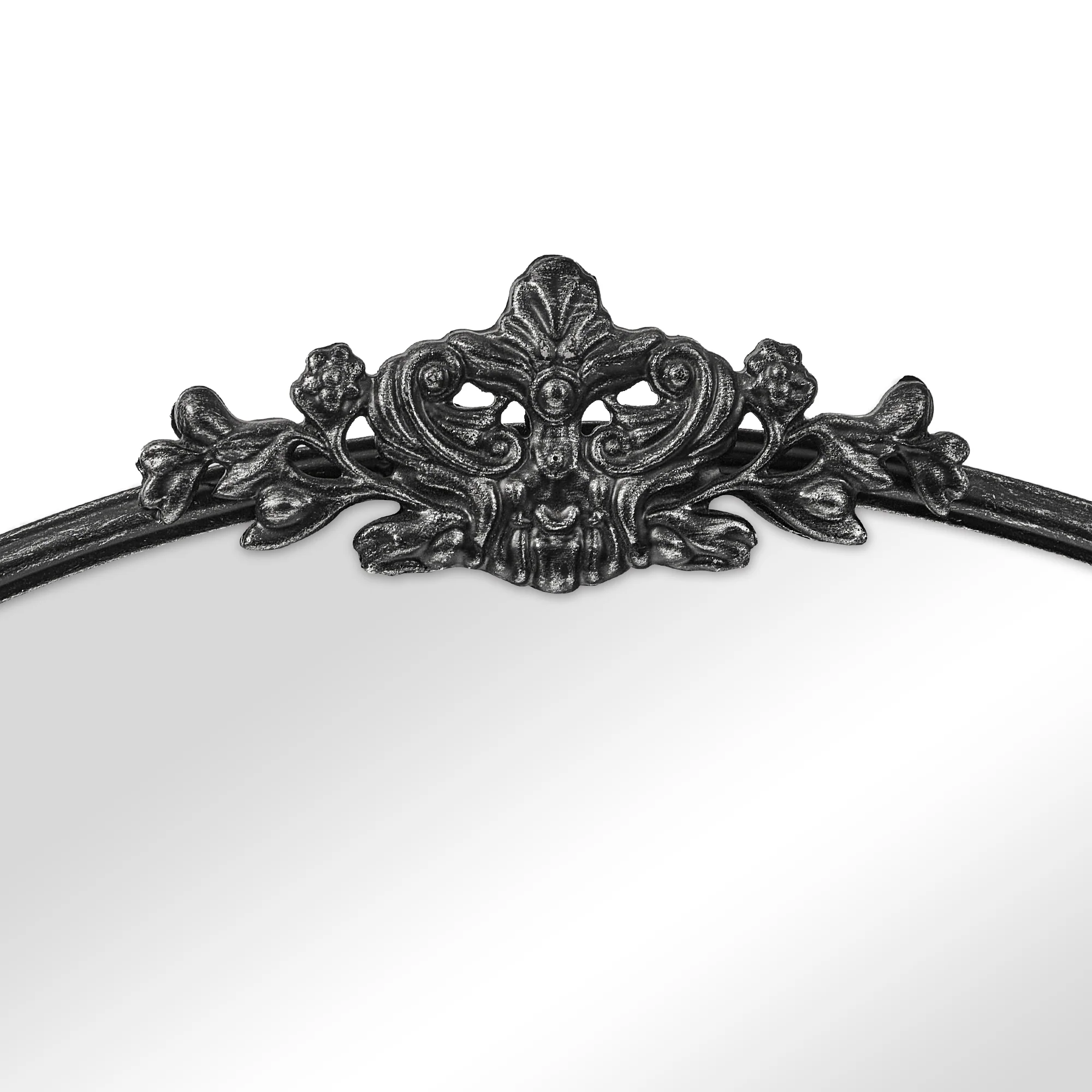 Florence 80cm Baroque Round Mirror Black - Image 9