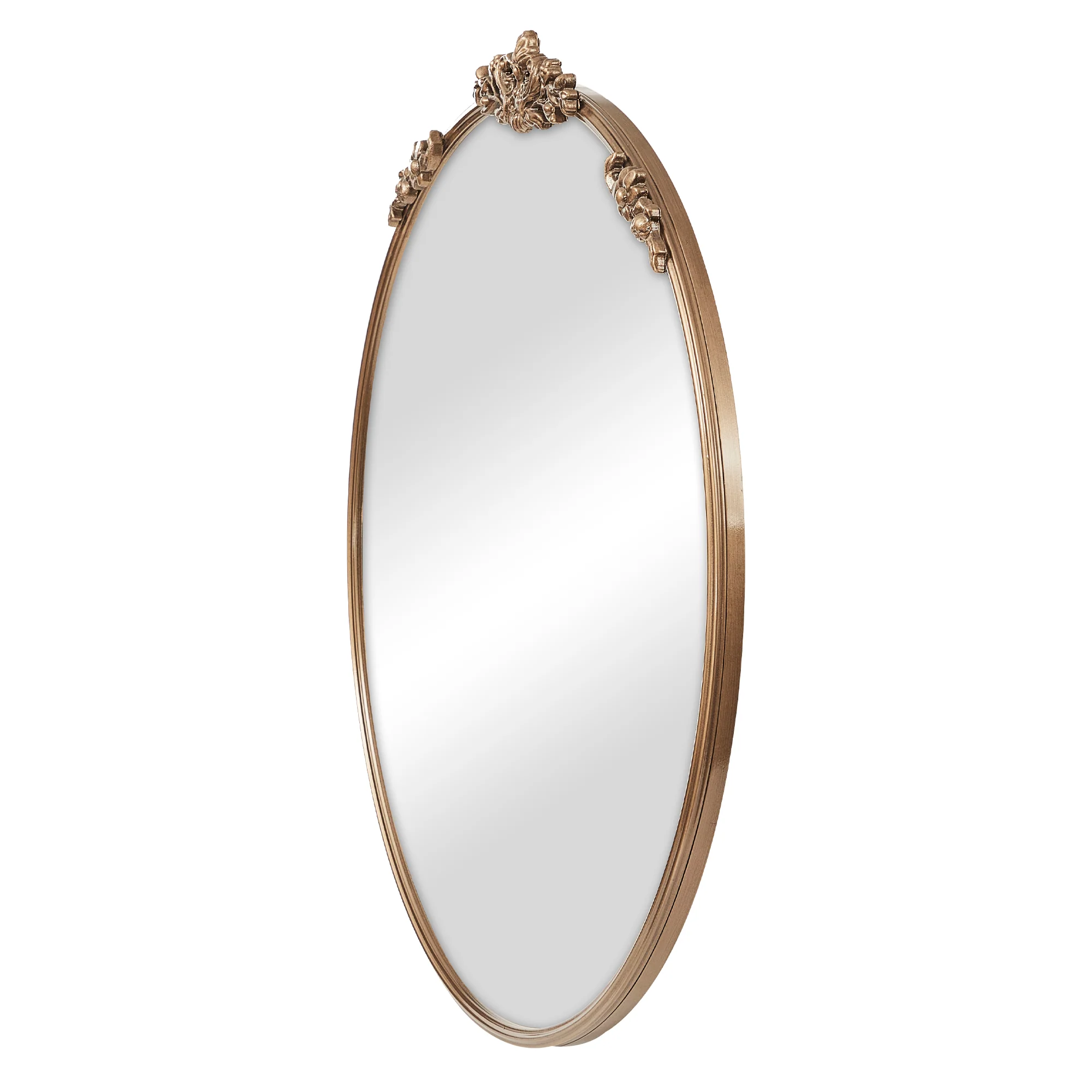Florence 80cm Baroque Round Mirror Gold - Image 8