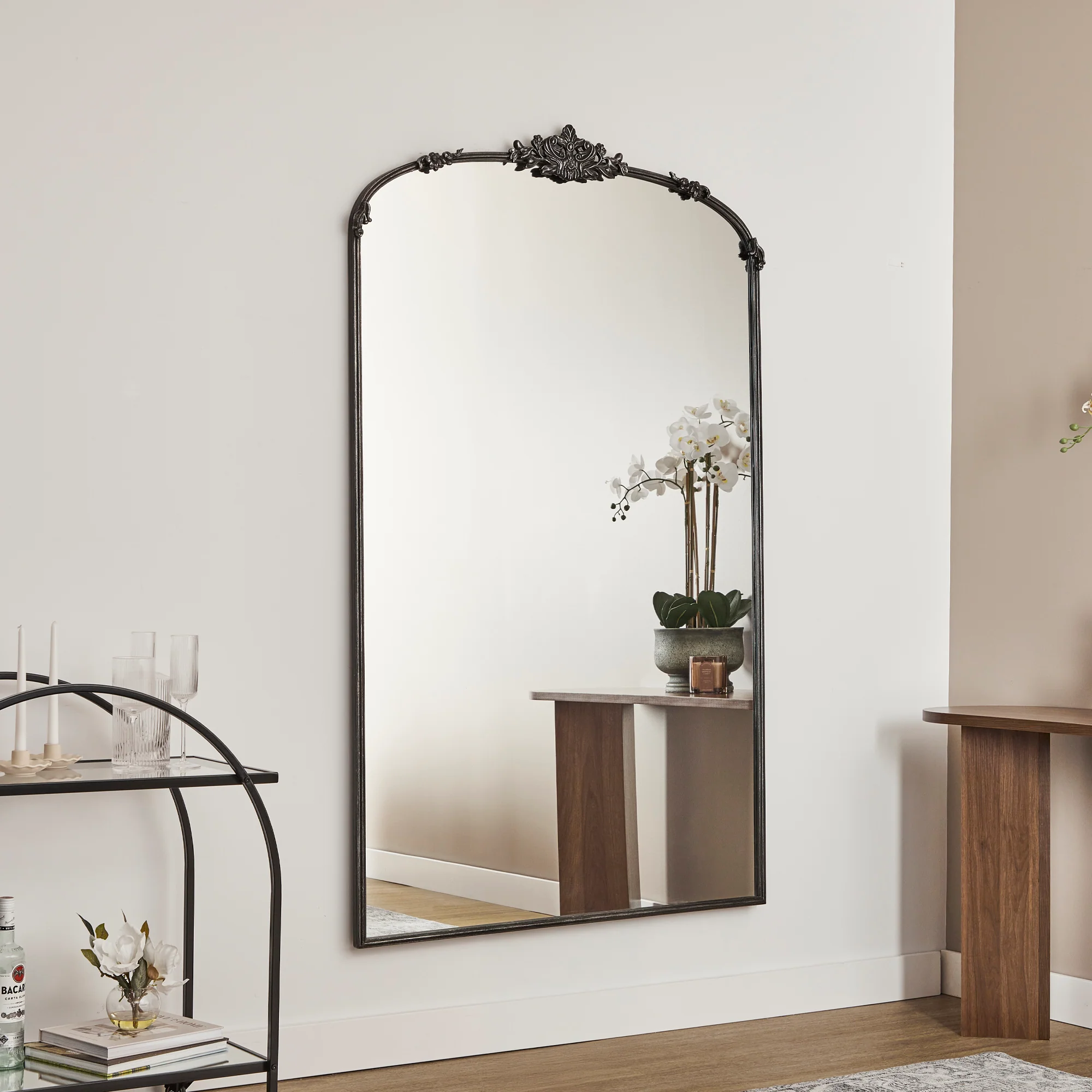 Florence XL 180cm Baroque Mirror Black - Image 4