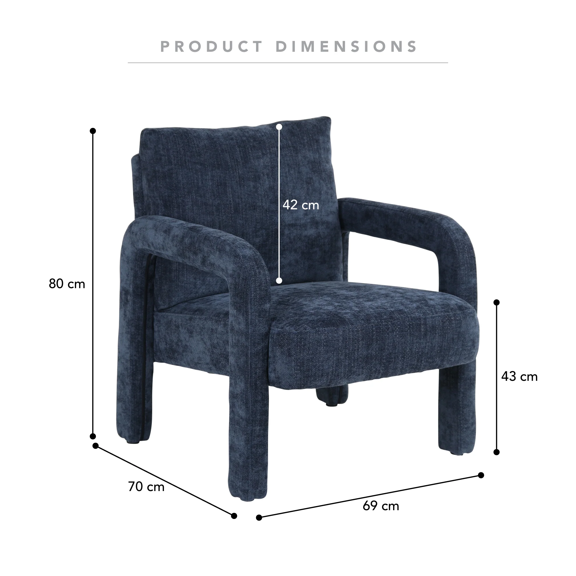 Foster Armchair Navy (Set of 2) - Image 3