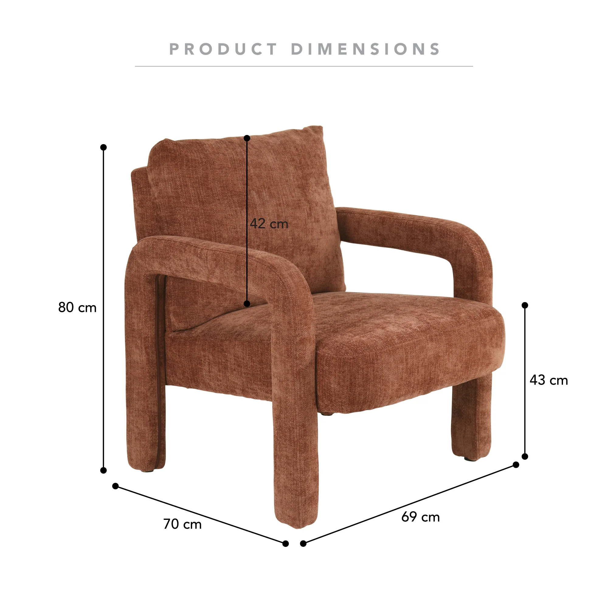 Foster Armchair Rust (Set of 2) - Image 3