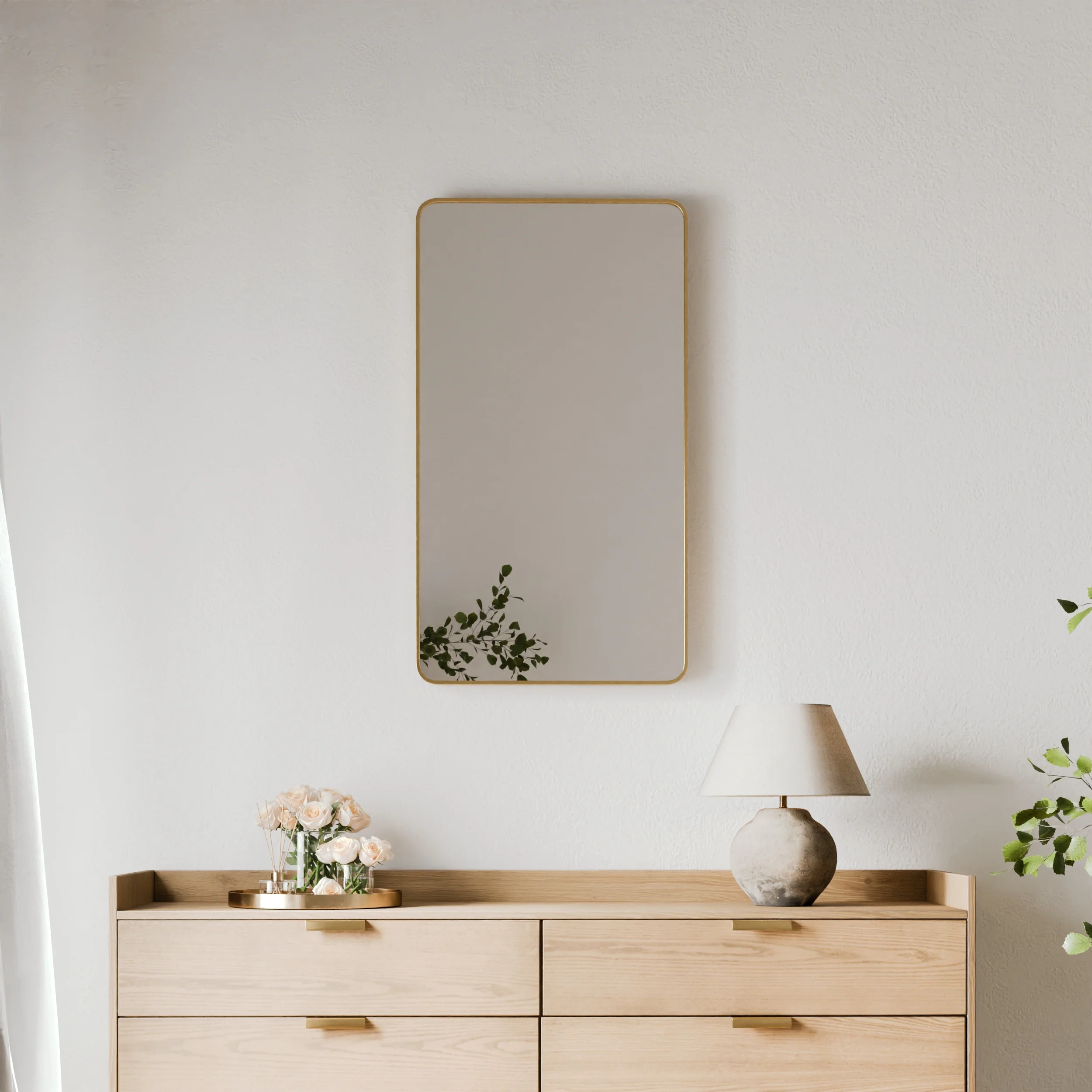 Gia 100cm Rounded Rectangle Mirror Gold - Image 4