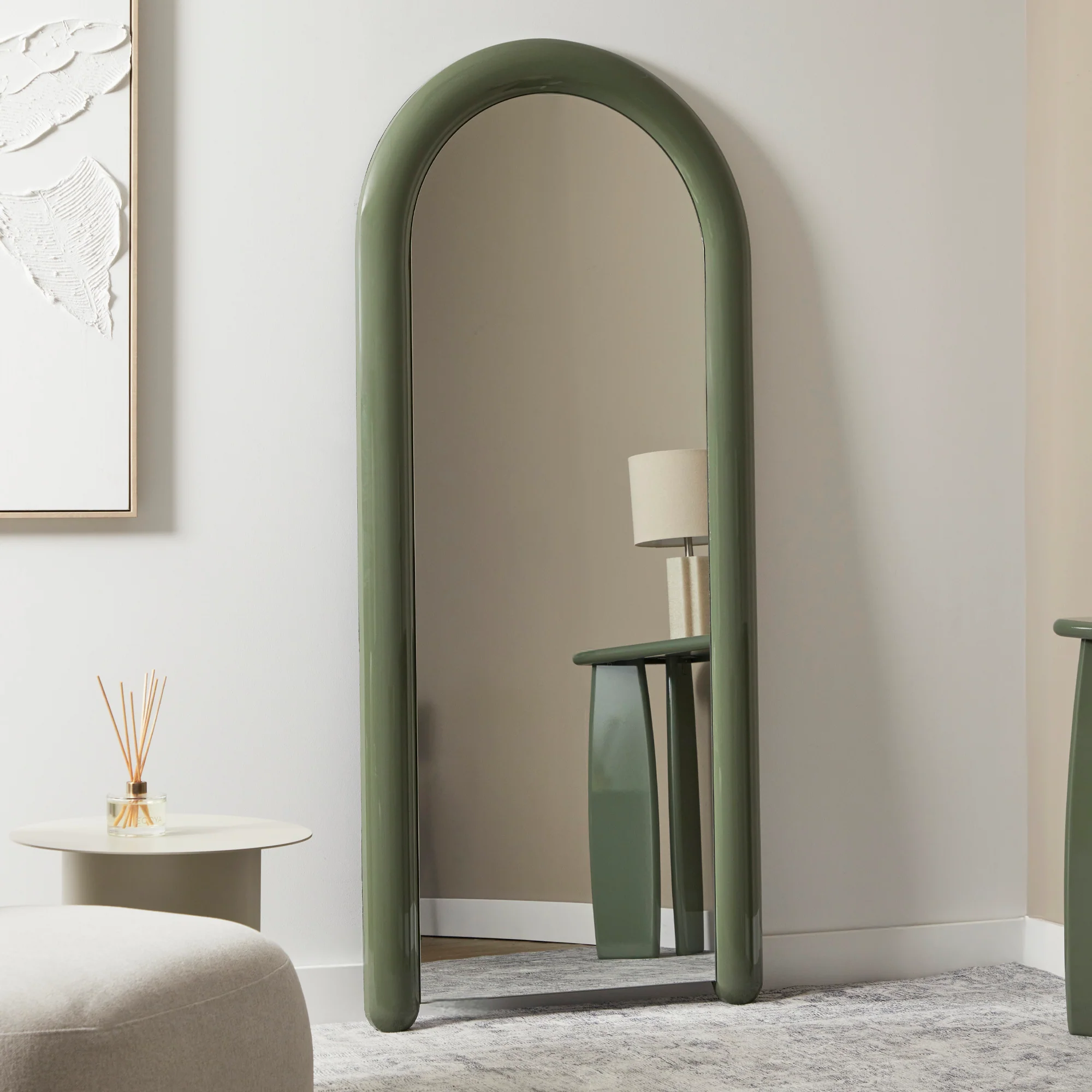 Gigi 180cm Gloss Arch Mirror Green