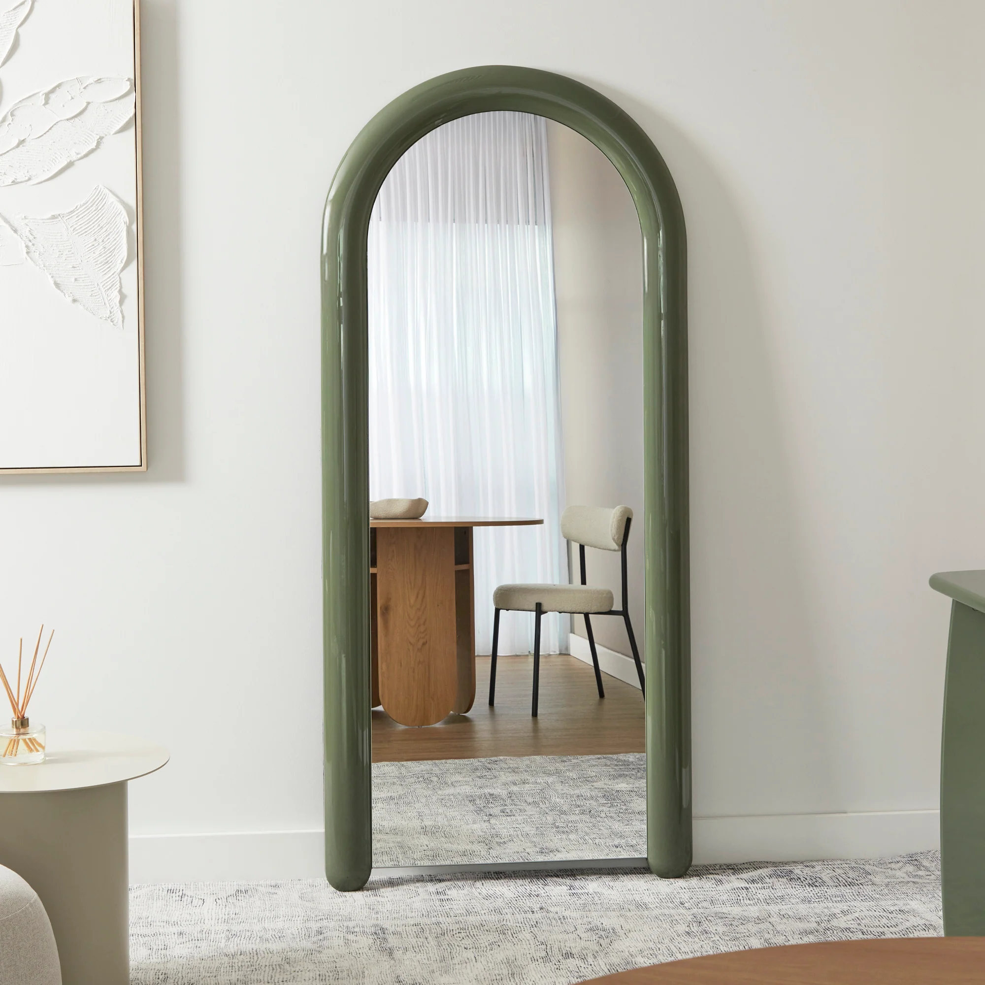 Gigi 180cm Gloss Arch Mirror Green - Image 6