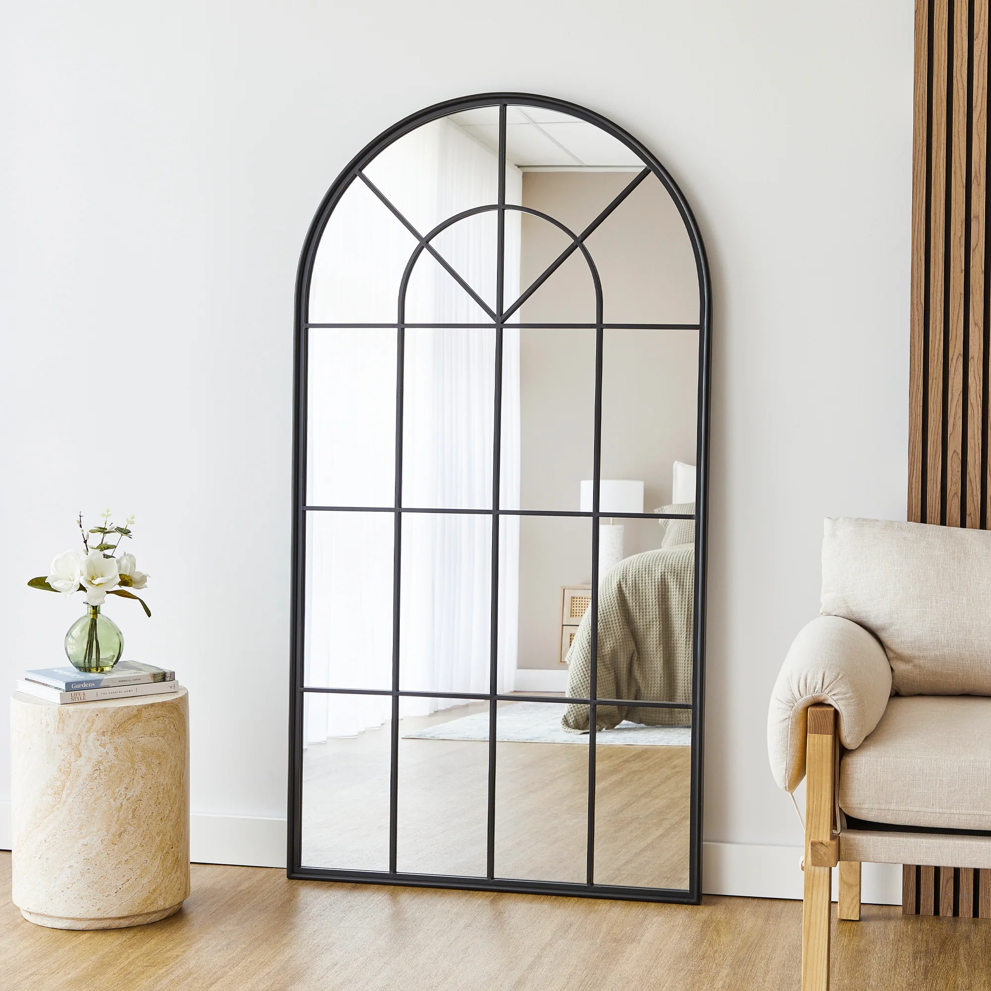 Grace 172cm Arch Iron Mirror Black - Image 3