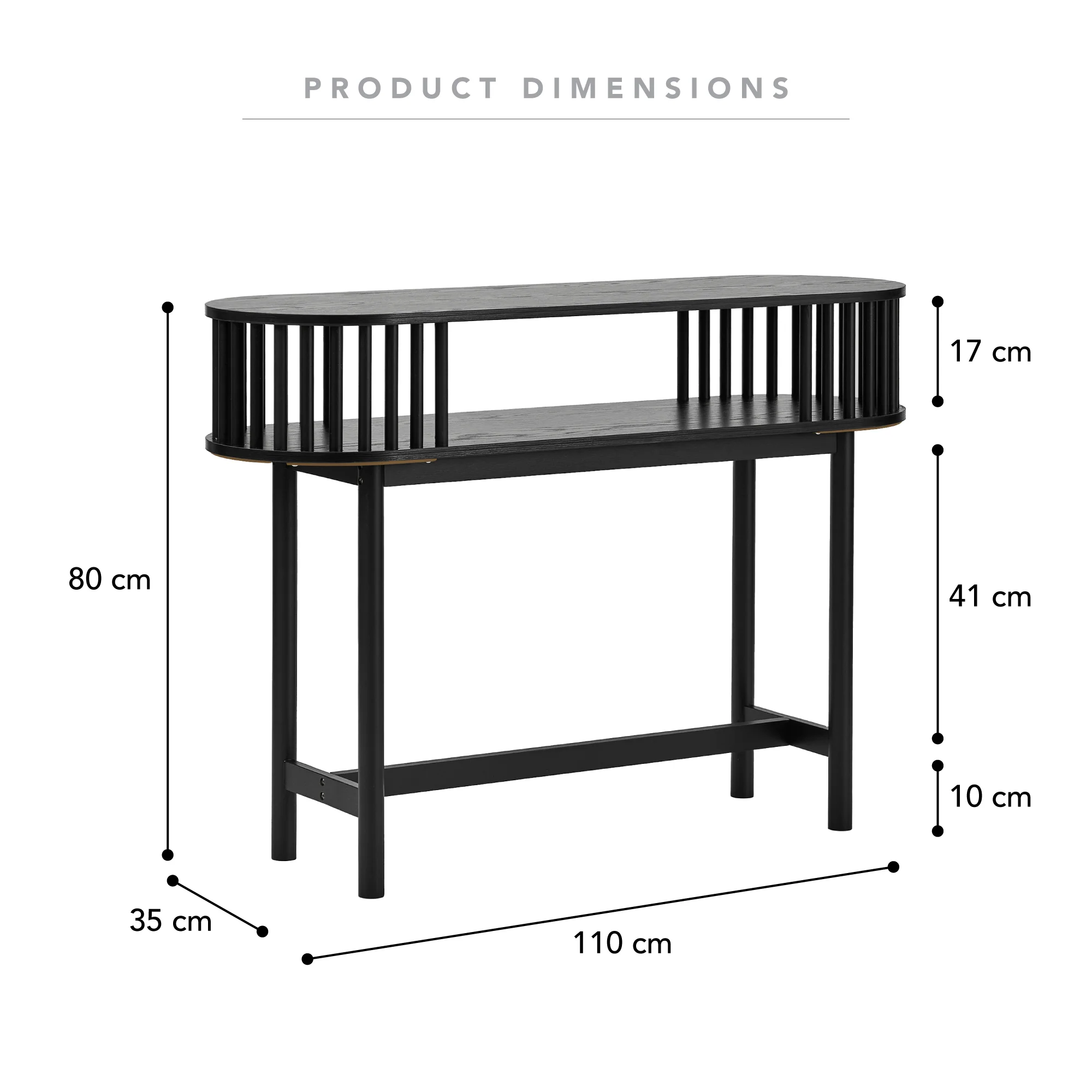 Halo Console Table Black (110cm) - Image 3