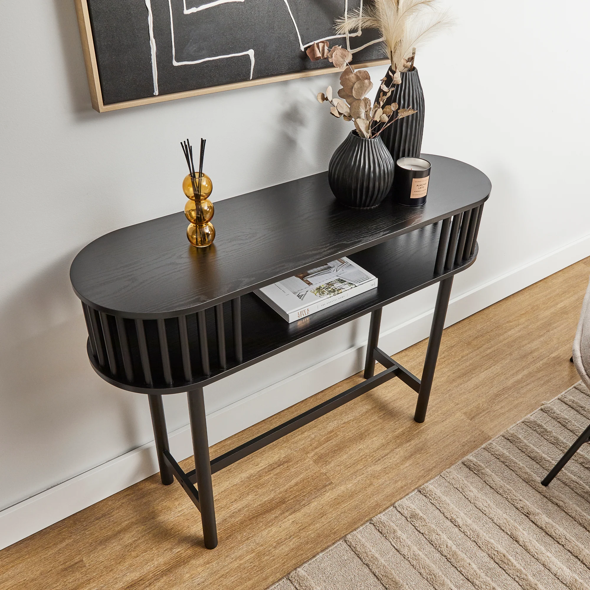 Halo Console Table Black (110cm) - Image 6