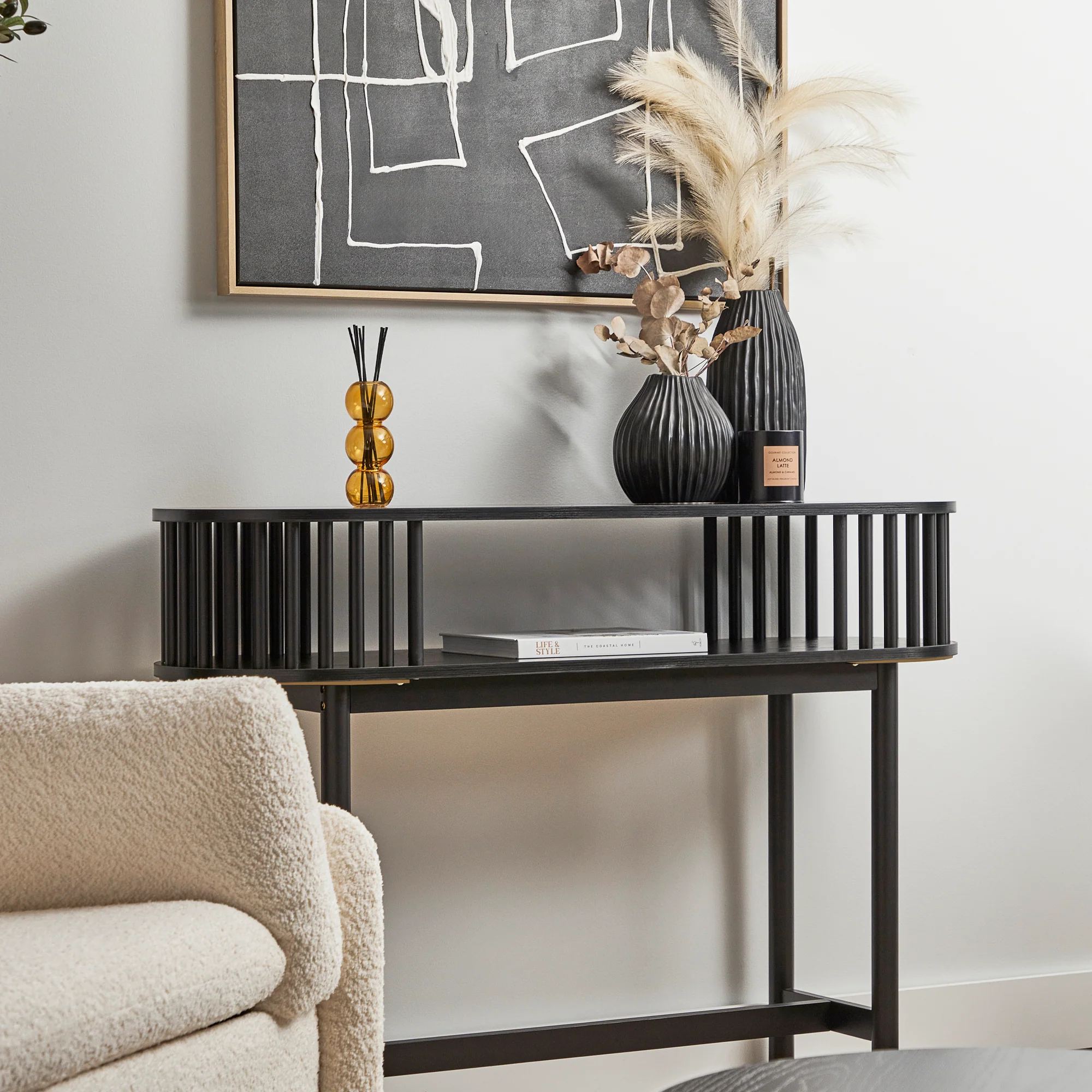 Halo Console Table Black (110cm) - Image 8