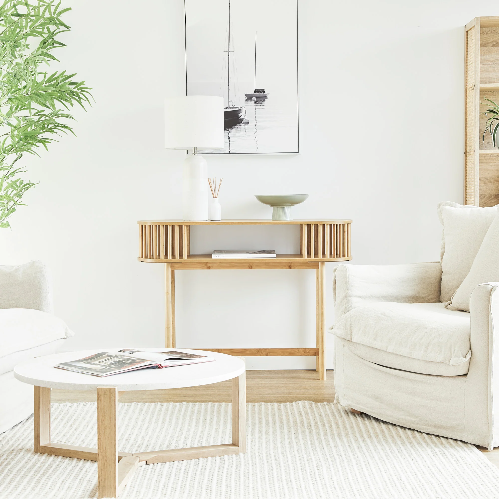 Halo Console Table Natural (110cm) - Image 4