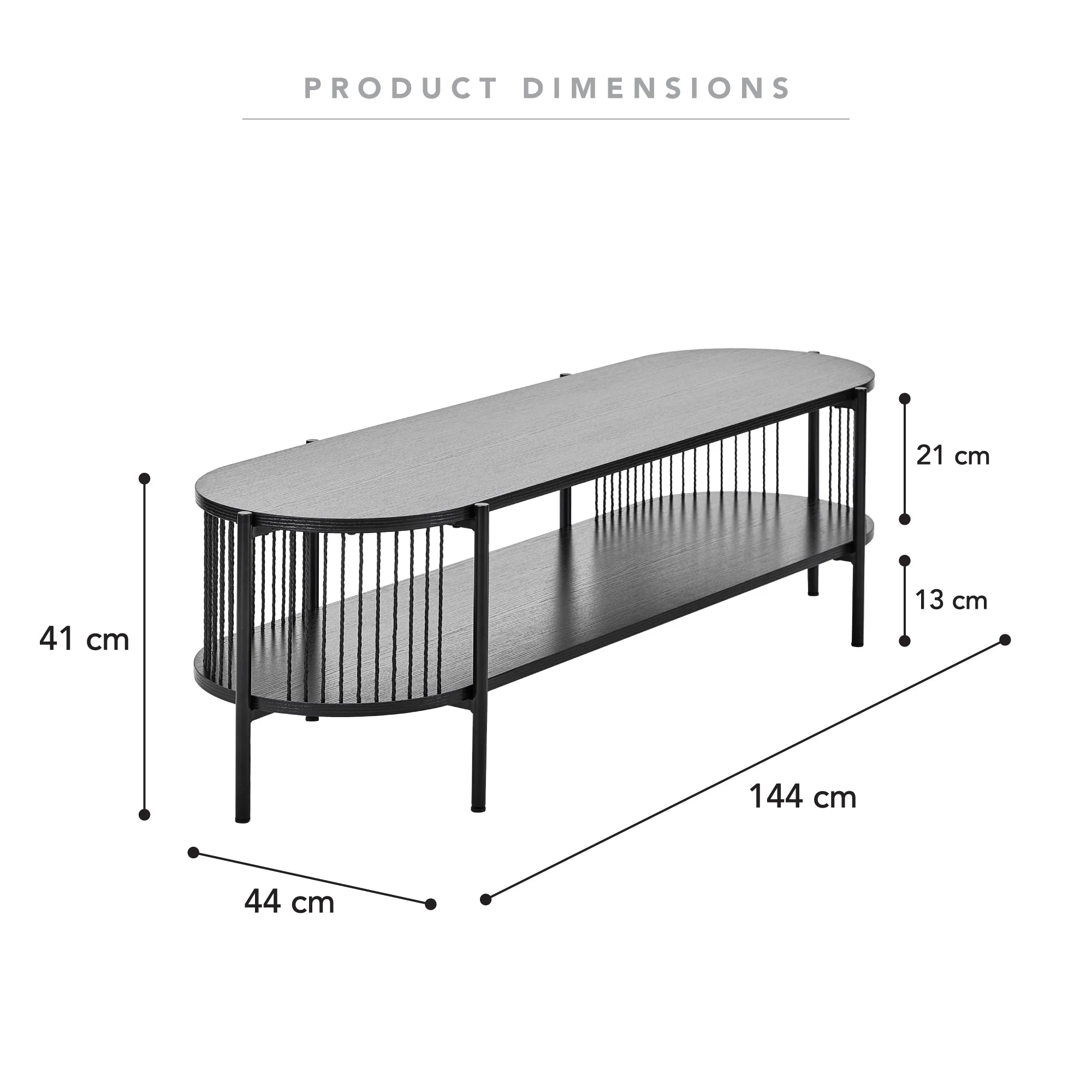 Harbour Entertainment Unit Black (144cm) - Image 3