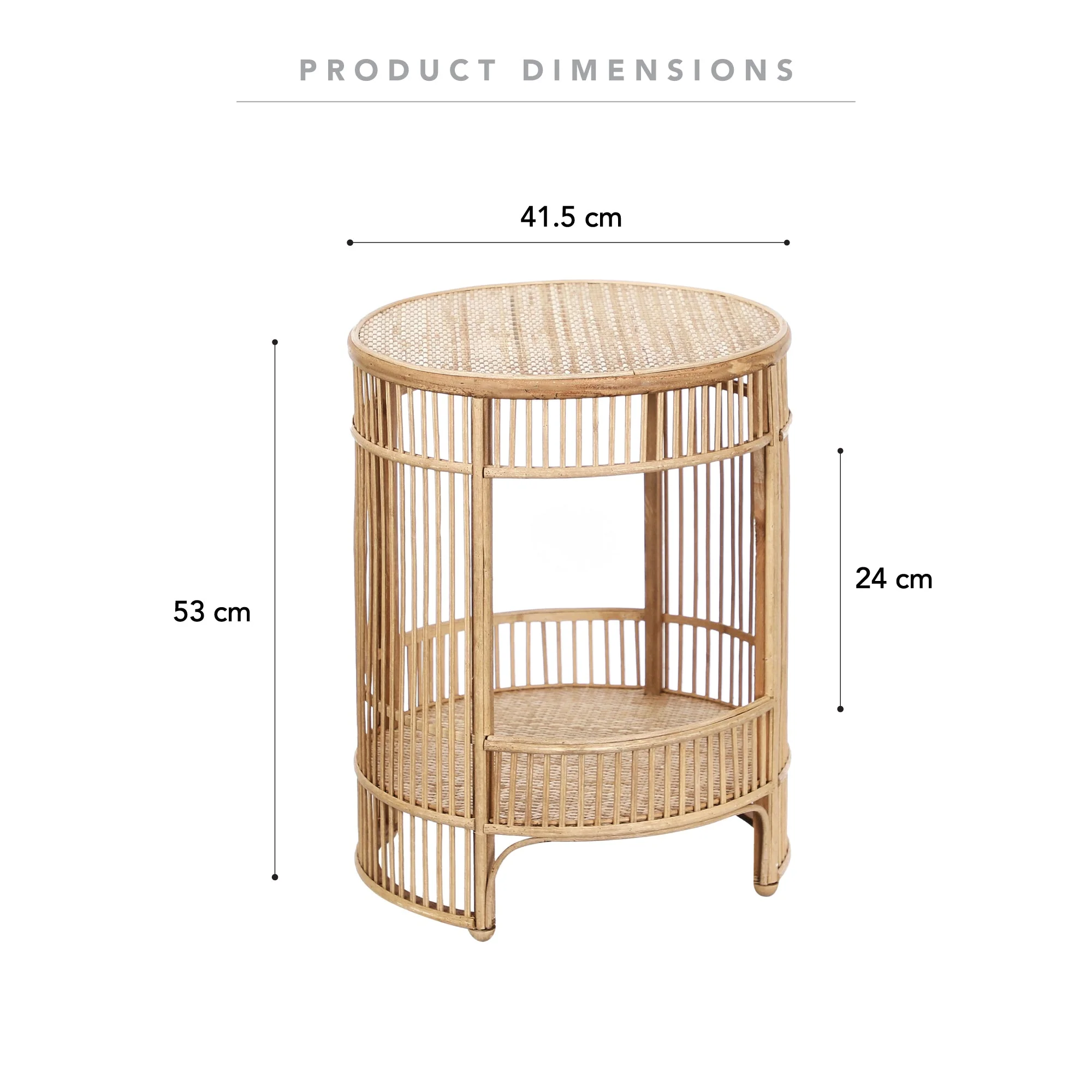Harbour Bamboo Rattan Side Table - Image 3