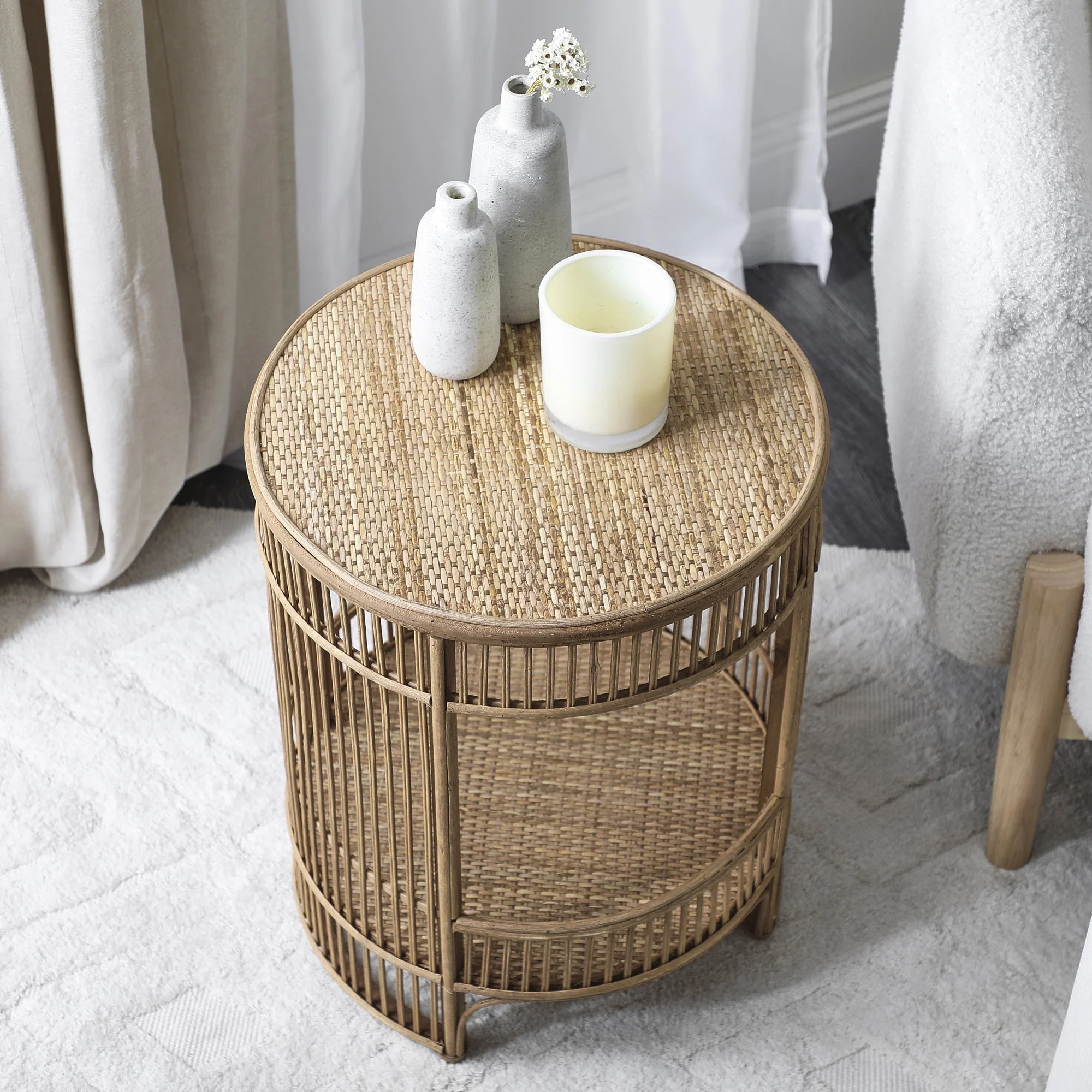 Harbour Bamboo Rattan Side Table - Image 4