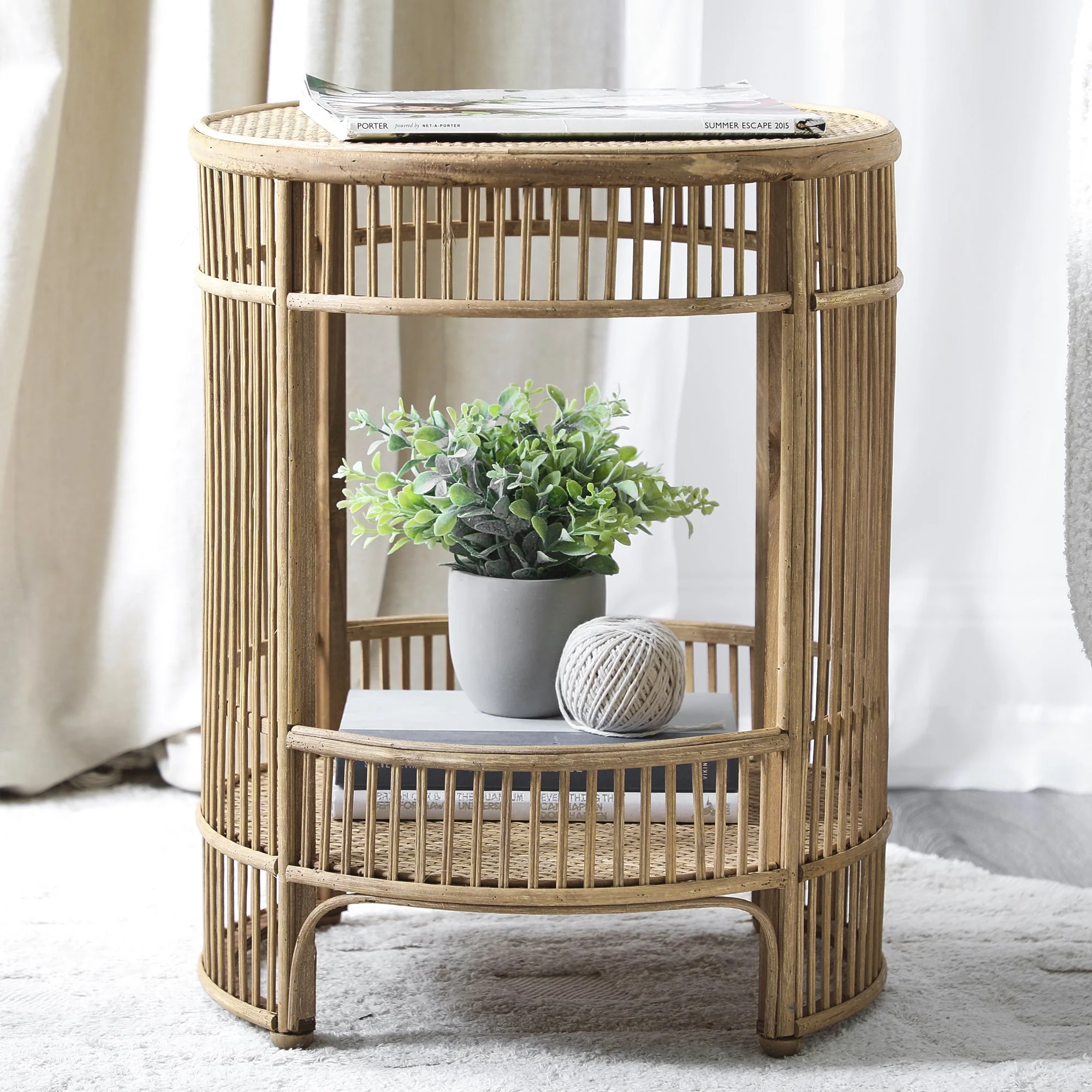 Harbour Bamboo Rattan Side Table - Image 5