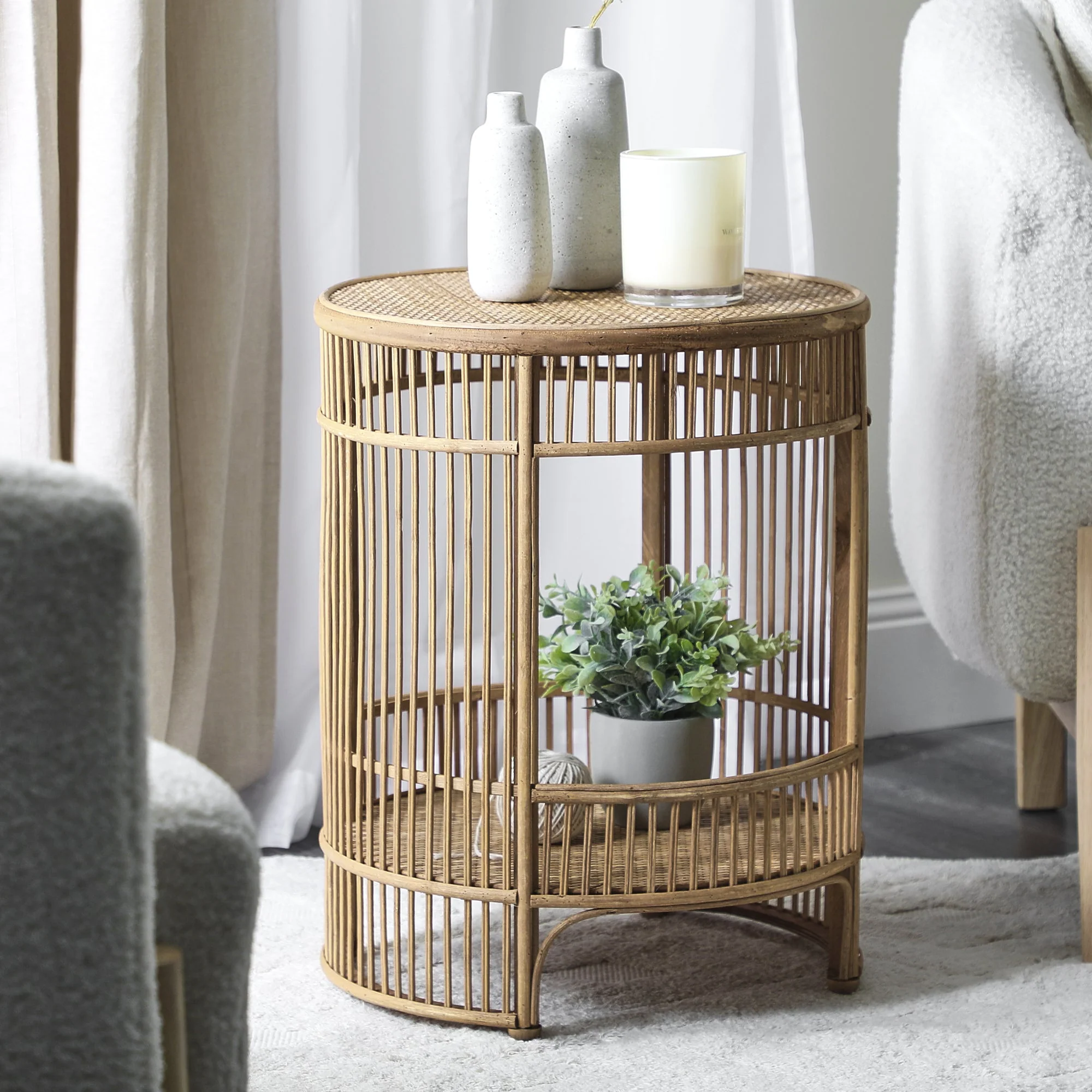 Harbour Bamboo Rattan Side Table - Image 6