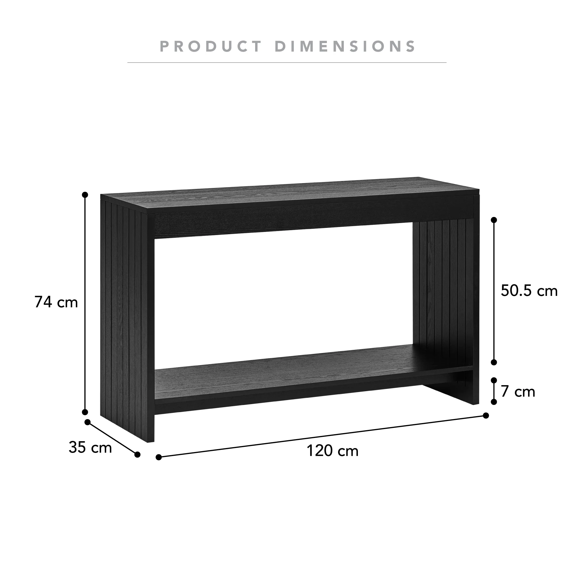 Harper Console Table Black (120cm) - Image 3